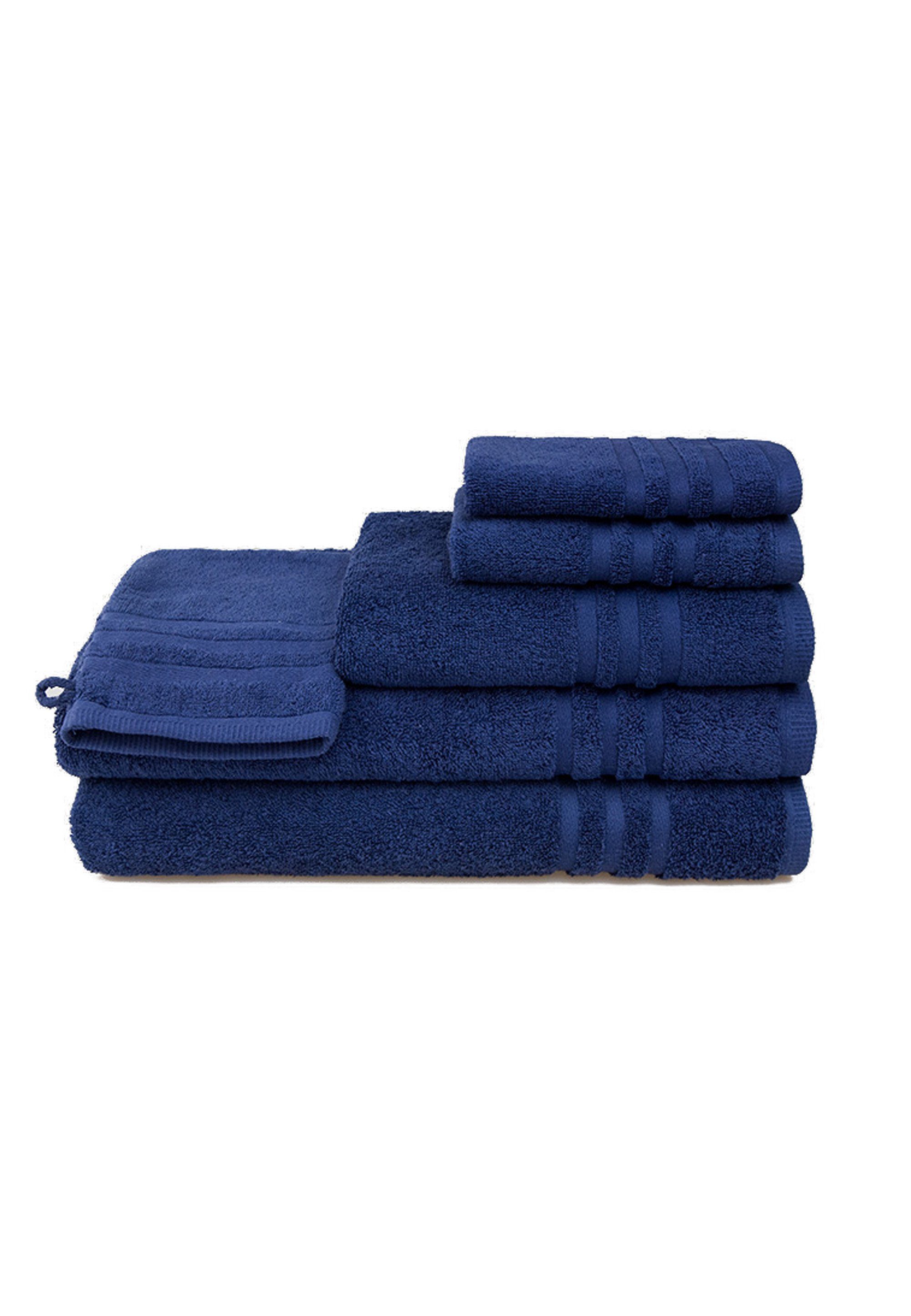 grace grand spa Handtuch Aktion, (1-St), mit Streifen-Bordüre blau