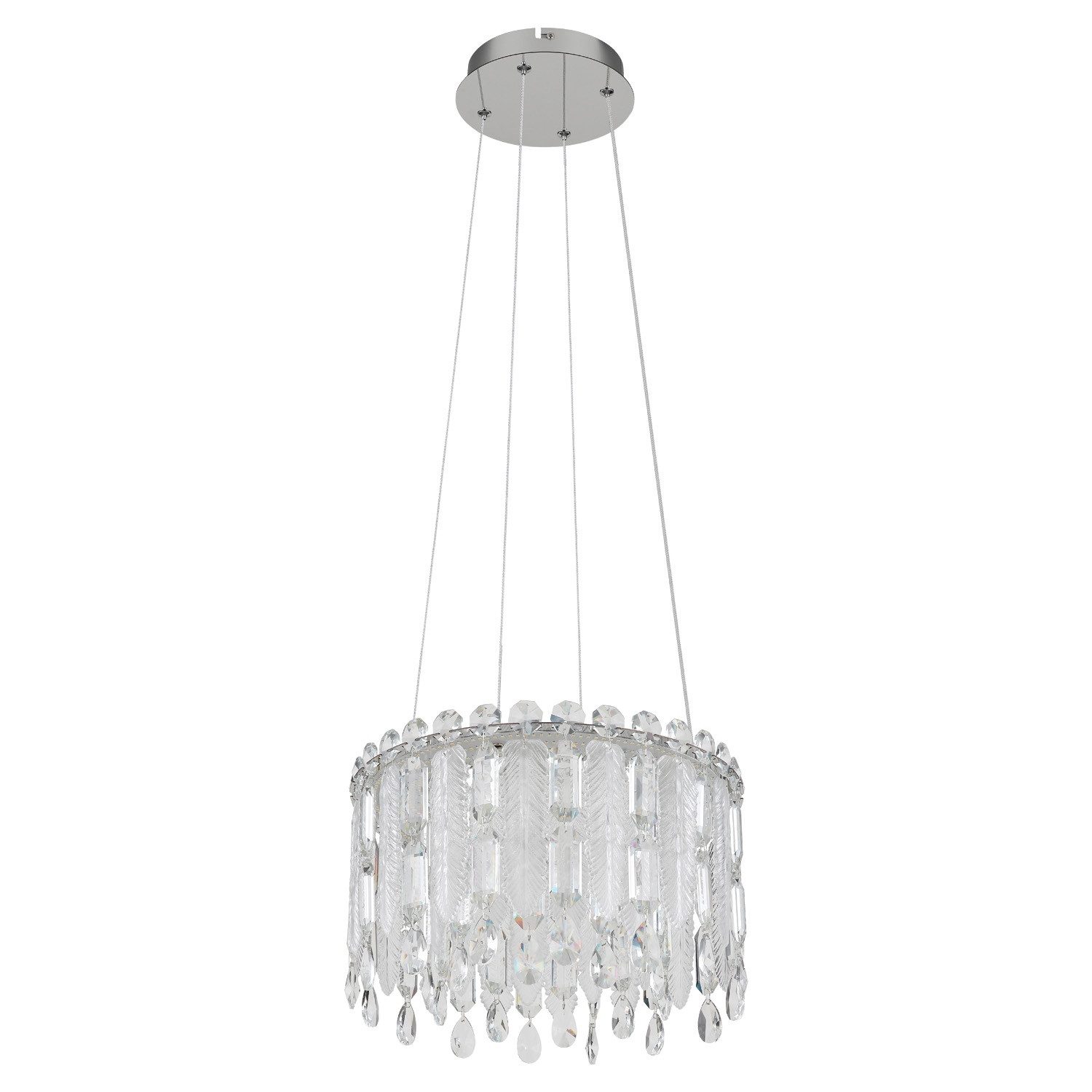 GLOBO LIGHTING LED Pendelleuchte KLUNKA, Ø 39,5 x H 120 cm, 1-flammig, Chromfarben, Dimmbar, Anpassung der Farbtemperatur, Memoryfunktion, LED fest integriert, Extra-Warmweiß, Neutralweiß, Tageslichtweiß, Transparent, Metall, Lampenschirm aus Glas, Fernbedienung