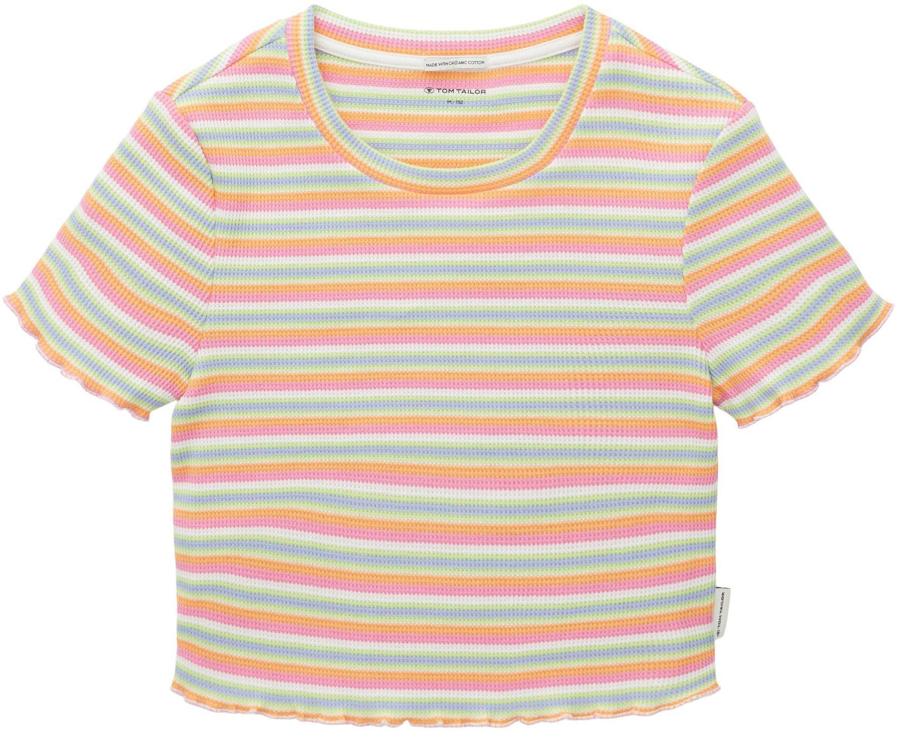 TOM TAILOR T-Shirt stripe green multicolor