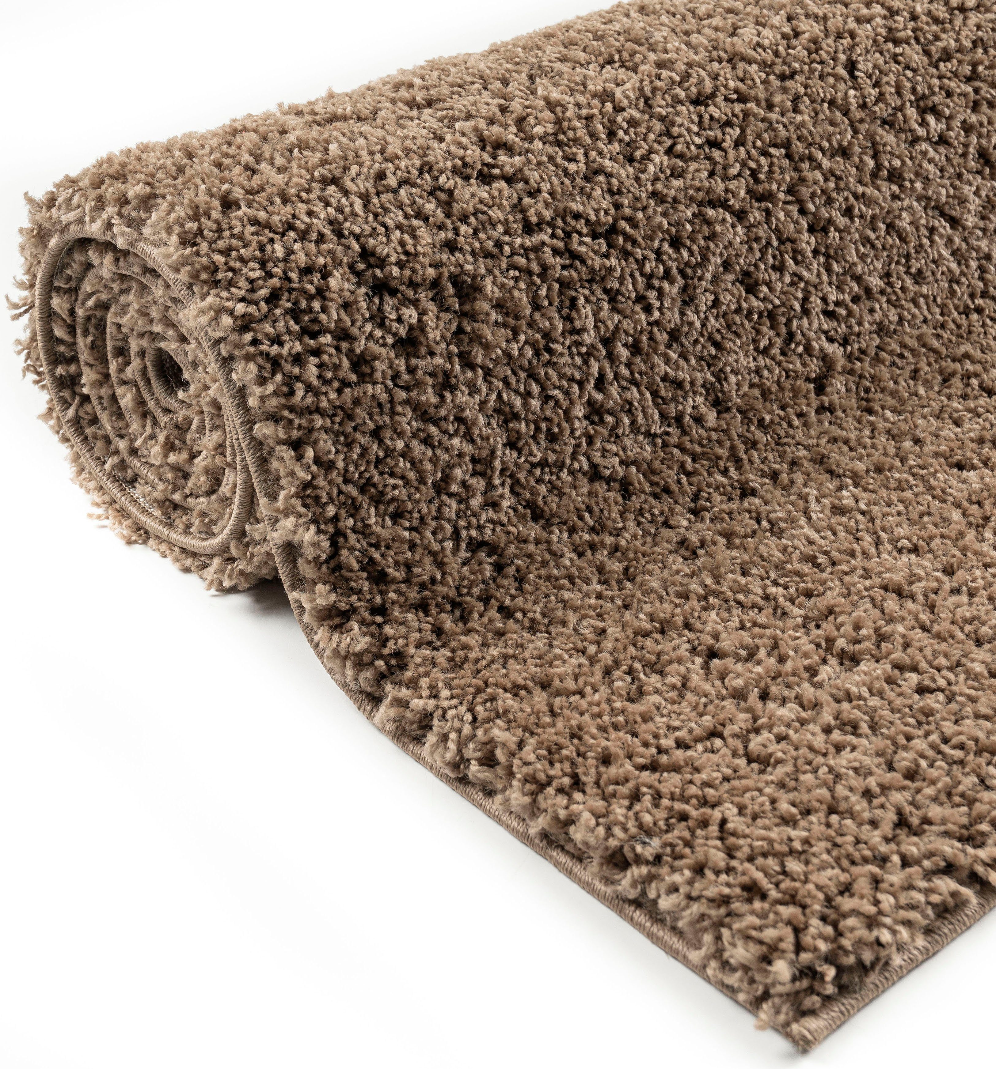 Bruno Banani Hochflor-Teppich Shaggy Soft, rechteckig, Höhe: 30 mm, gewebt, Uni Farben, besonders weich und kuschelig, Kundenliebling – Bild 4 von 5