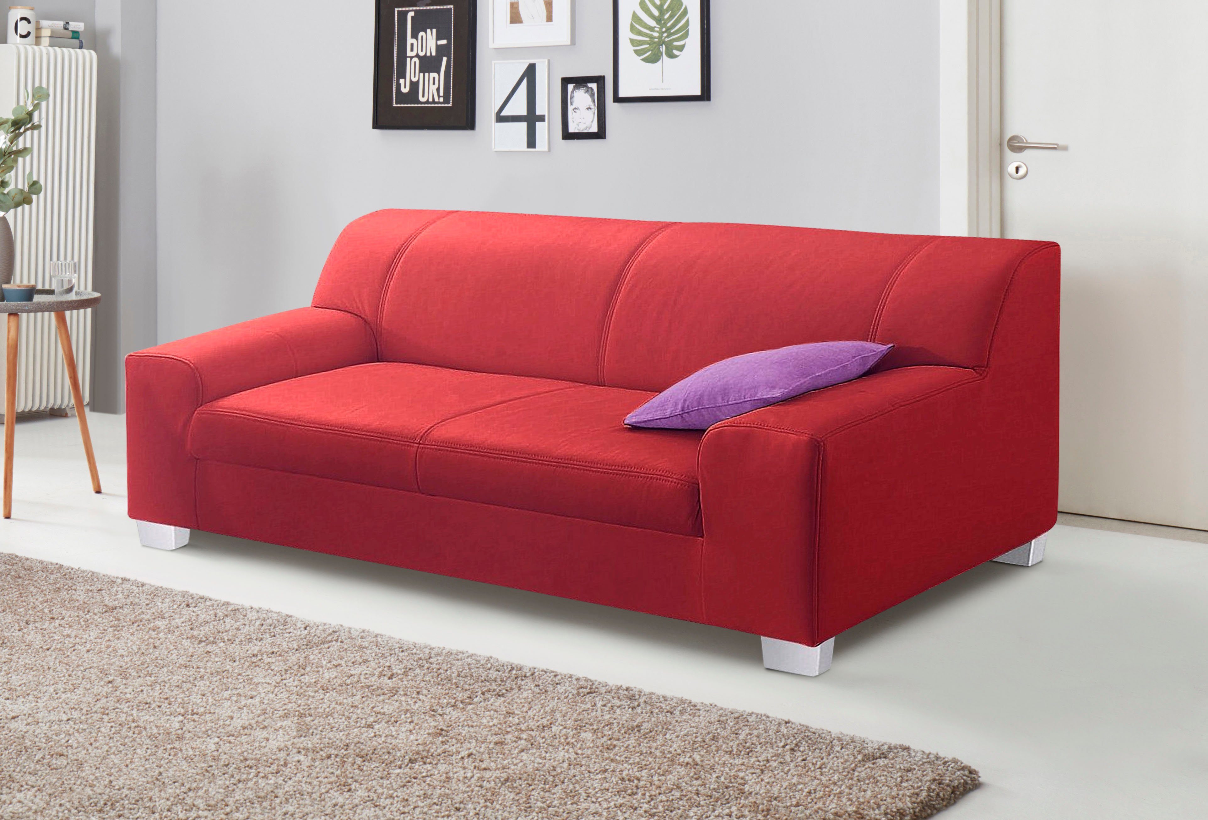 DOMO collection 3-Sitzer Amando zeitlos und modern, komfortabel, in vielen Bezugsvarianten, auch in Leder