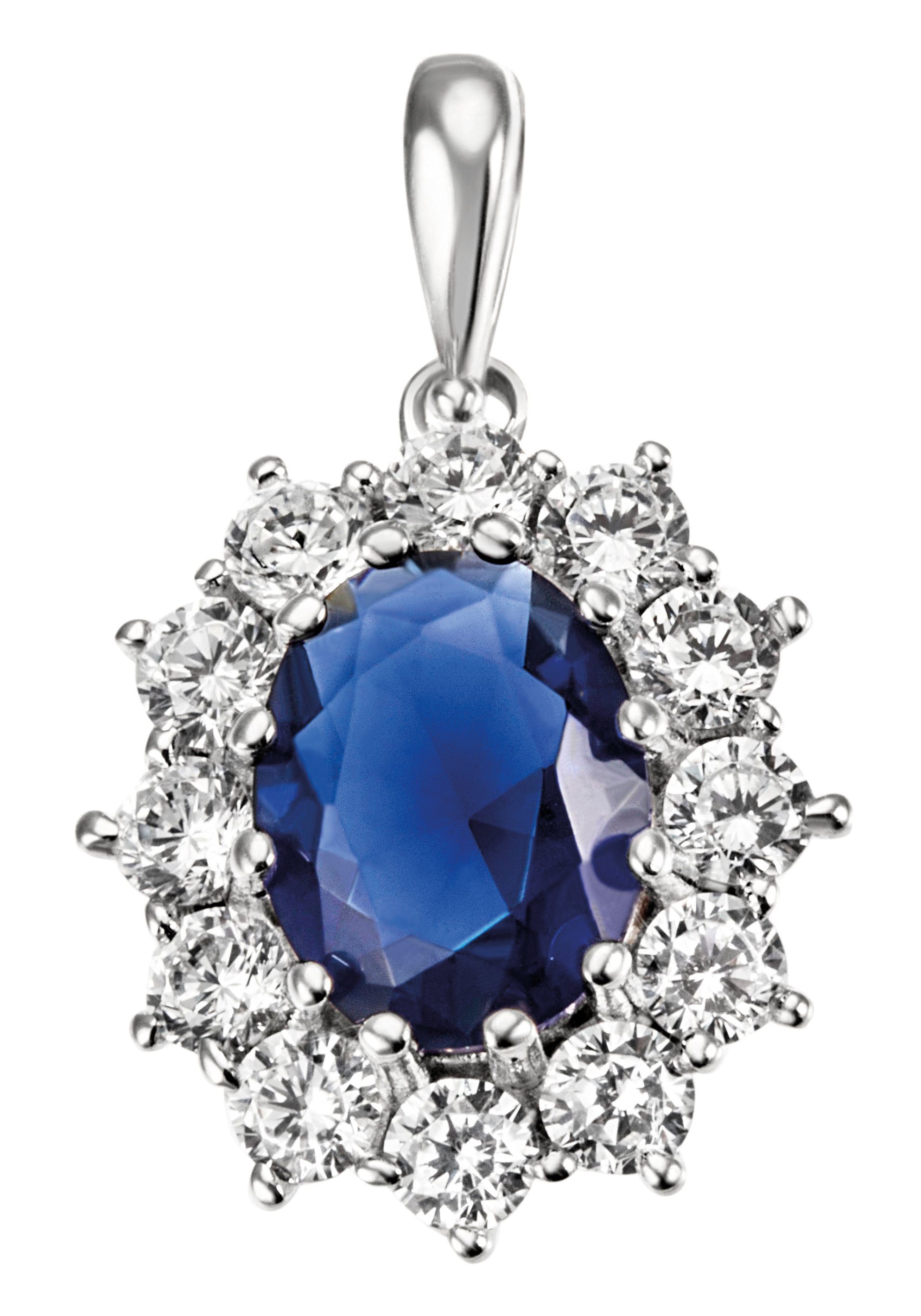 Firetti Кулоны Schmuck Geschenk Silber 925 Halsschmuck Anhänger Lady D Diana Royal, mit Glasstein, Zirkonia (synth)