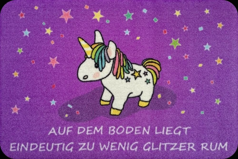 Fußmatte Rockbites - Fußmatte "Einhorn - Glitzer" Türmatte Fußabstreifer, Rockbites