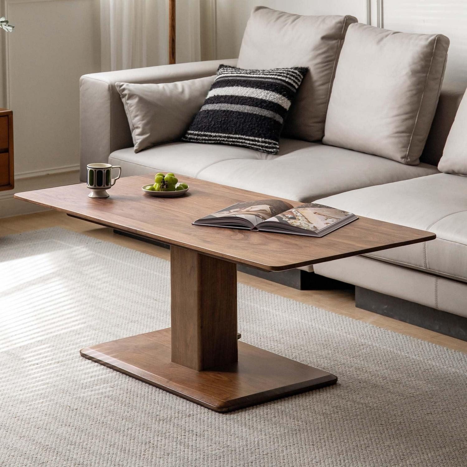 LuxusKollektion Couchtisch Höhenverstellbarer Couchtisch Eiche 120cm (1-St)