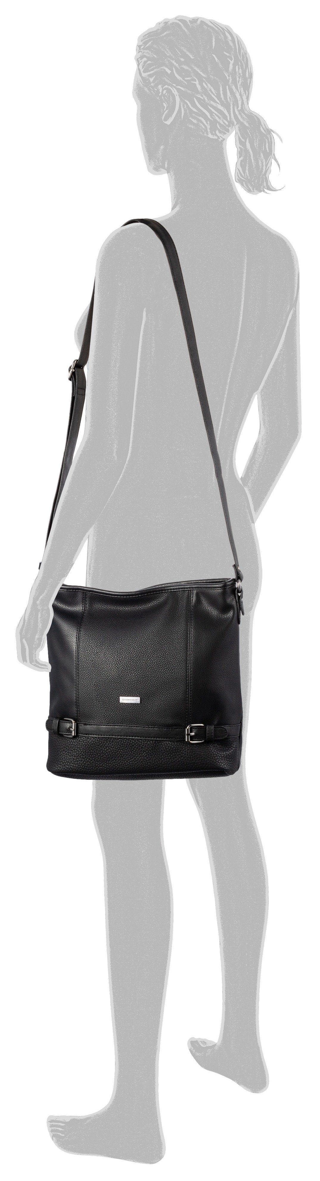 TOM TAILOR Hobo Juna, aus soft genarbtem ledrigen Material mit glänzenden Metall-Accessoires