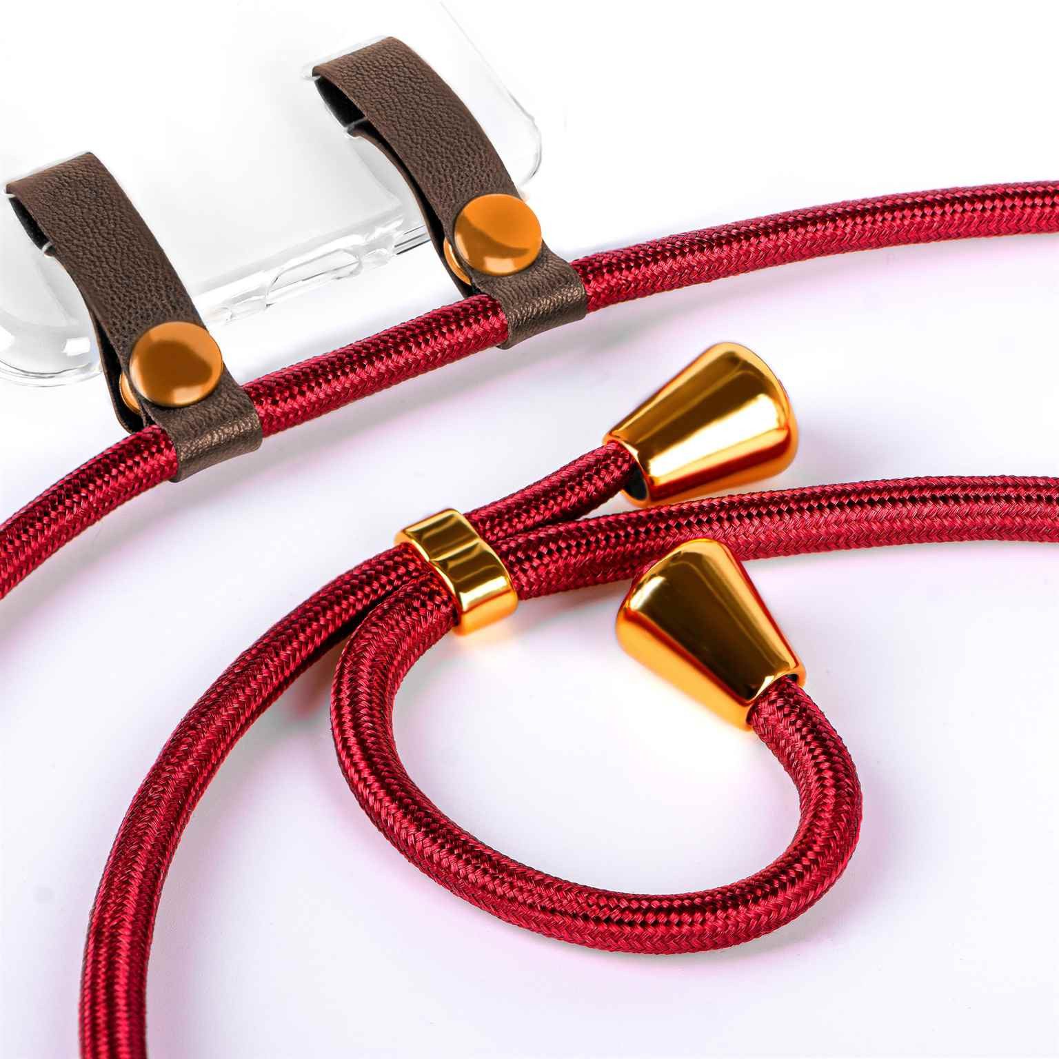 moex Handykette für Sony Xperia 10 VI Hülle mit Band Free Spirit Rot 6,1 Zoll, Handyhülle zum Umhängen Handyband Kette abnehmbar Handy Umhängeband