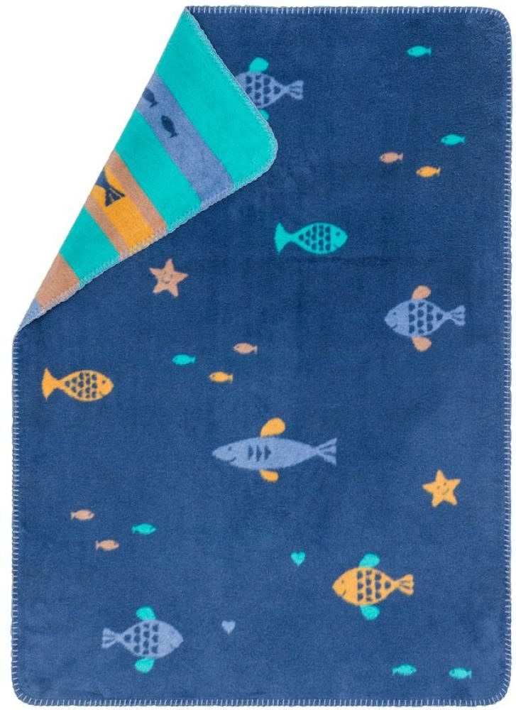 Babydecke Mila 'Fische' 75 x 100 cm, DAVID FUSSENEGGER