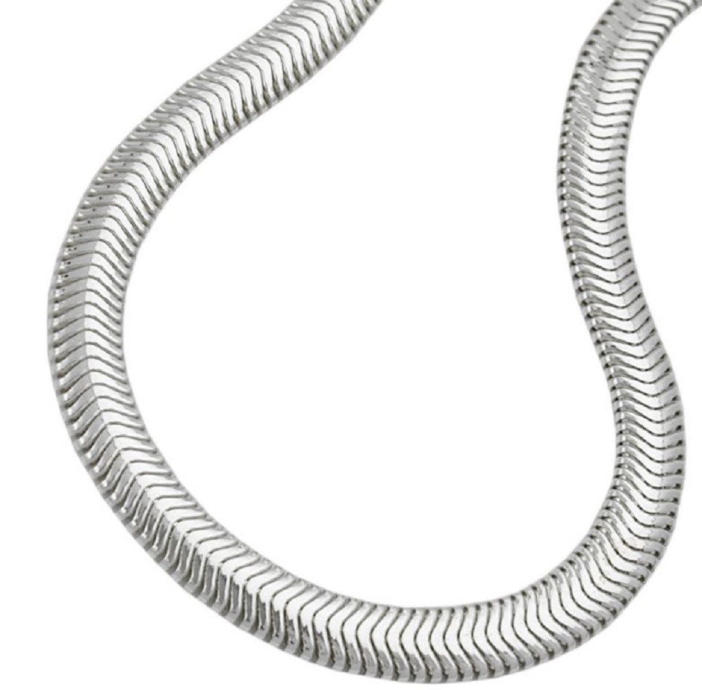 unbespielt Gliederarmband Armband 6 mm flache Schlangenkette 925 Silber 19 cm, Silberschmuck für Damen und Herren