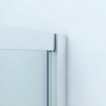 AQUALAVOS Dusch-Schiebetür Duschabtrennung Schiebetür Duschwand Glas Duschtür Dusche Nischentür, 100x185 cm, Einscheiben-Sicherheitsglas (ESG) 5 / 6 mm, Einfaches Rollen Befestigungssystem, Schnellfreigabe-Funktion