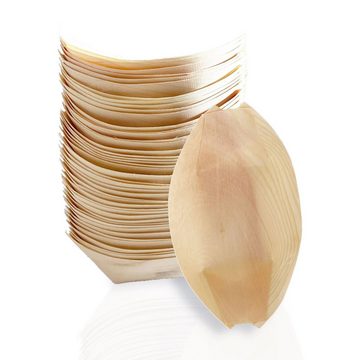 wisefood Einwegschale Holz-Schiffchen 11 cm Fingerfood Snackschale, Holz, (100-tlg)