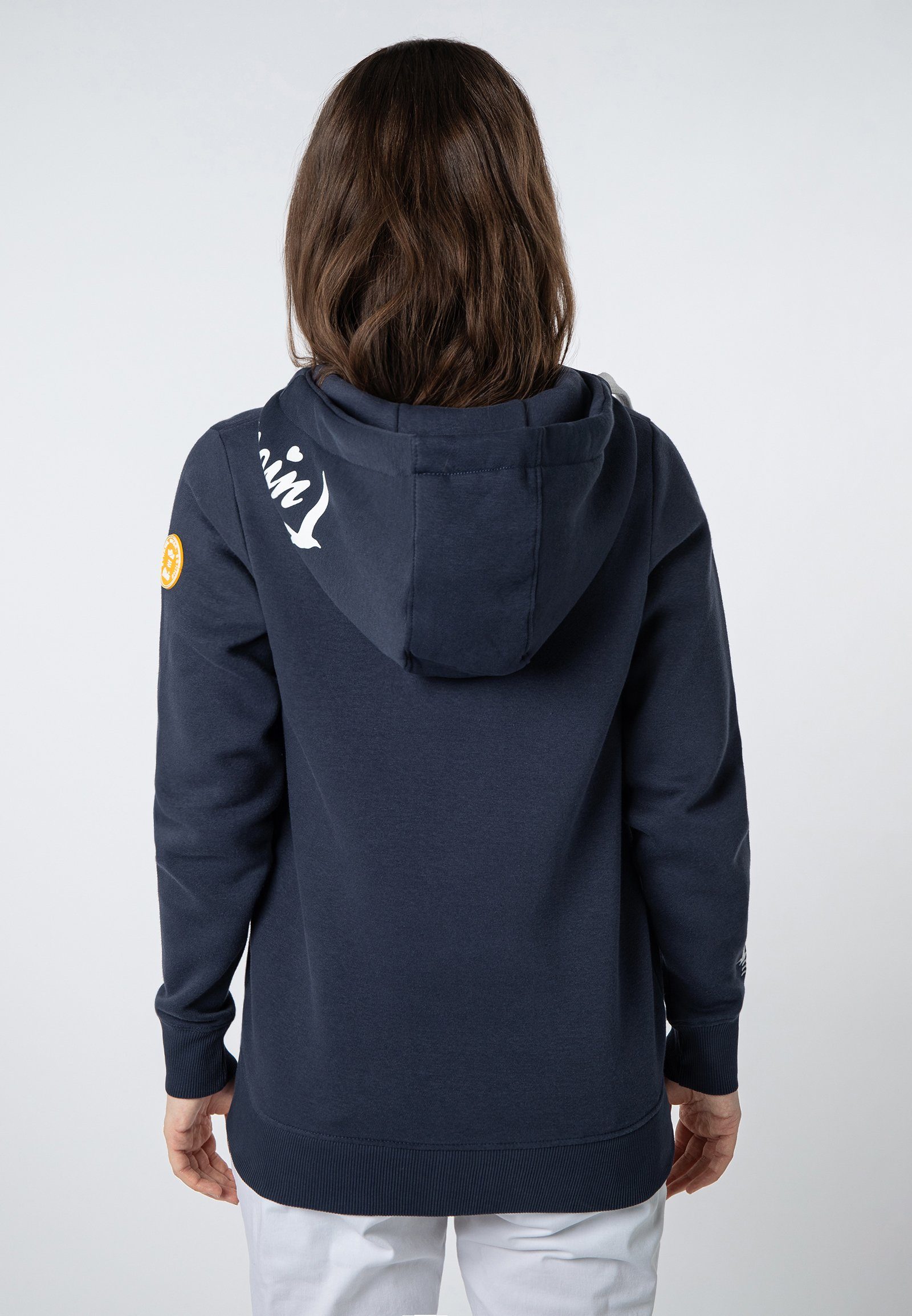 Eight2Nine Kapuzensweatjacke Sweatjacke mit Küstenprint