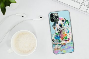 MuchoWow Handyhülle Hund - Farbe - Blau, Handyhülle Apple iPhone 11 Pro Max, Smartphone-Bumper, Print, Handy