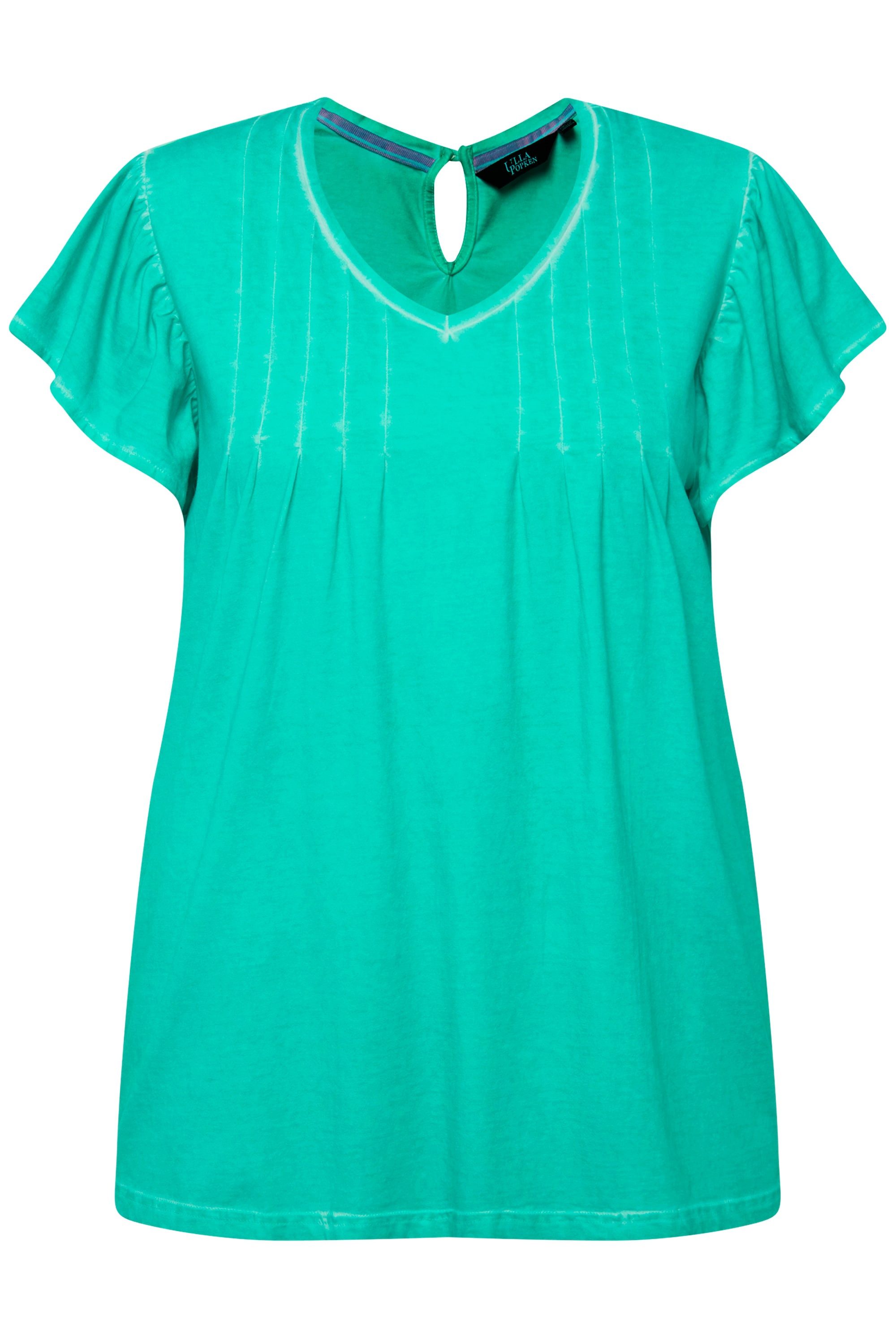 Ulla Popken T-Shirt T-Shirt Zierfalten A-Linie günstig online kaufen