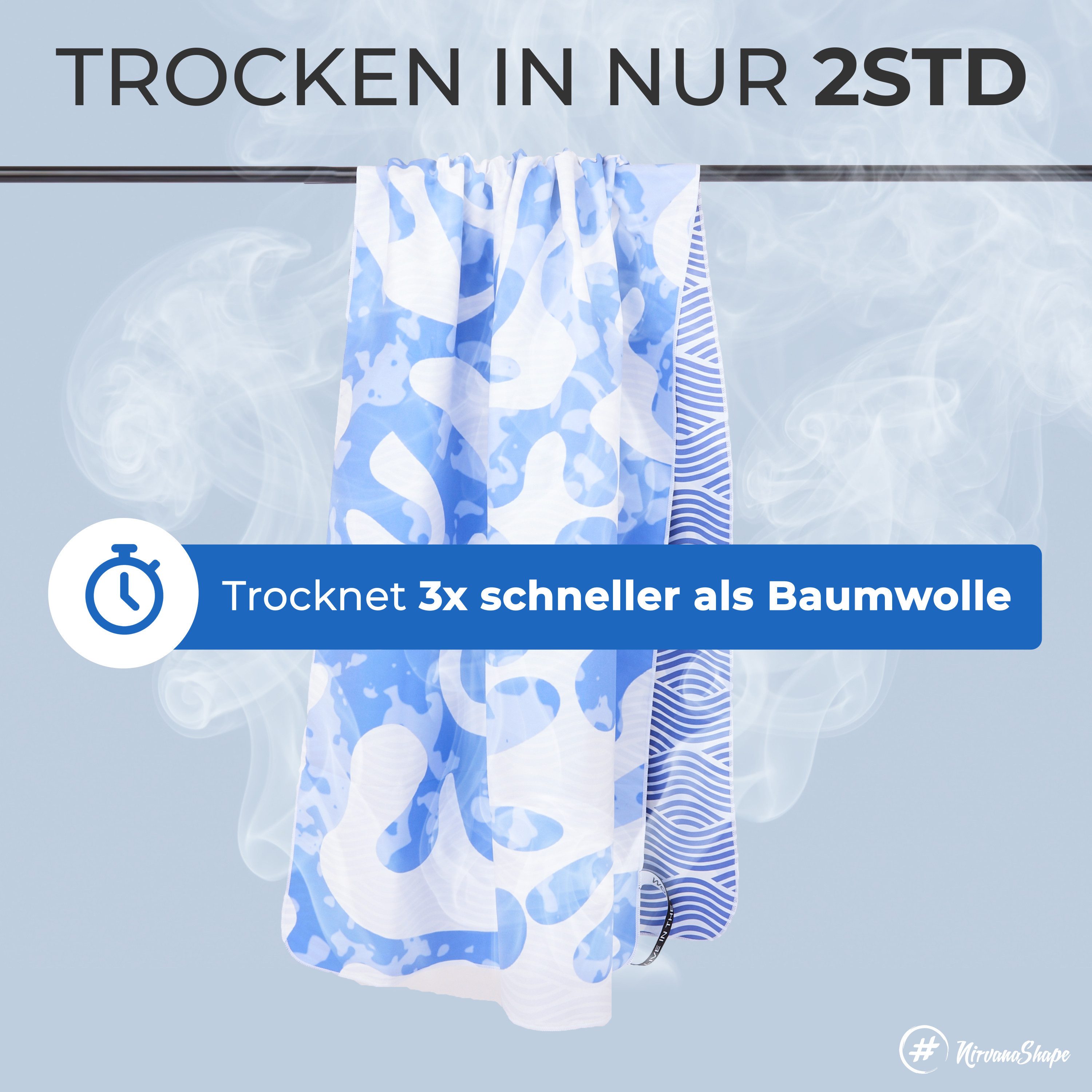NirvanaShape Strandtuch Reise Handtuch Strandtuch XXL - Strandhandtuch, Mikrofaser Badetuch – Bild 5 von 5