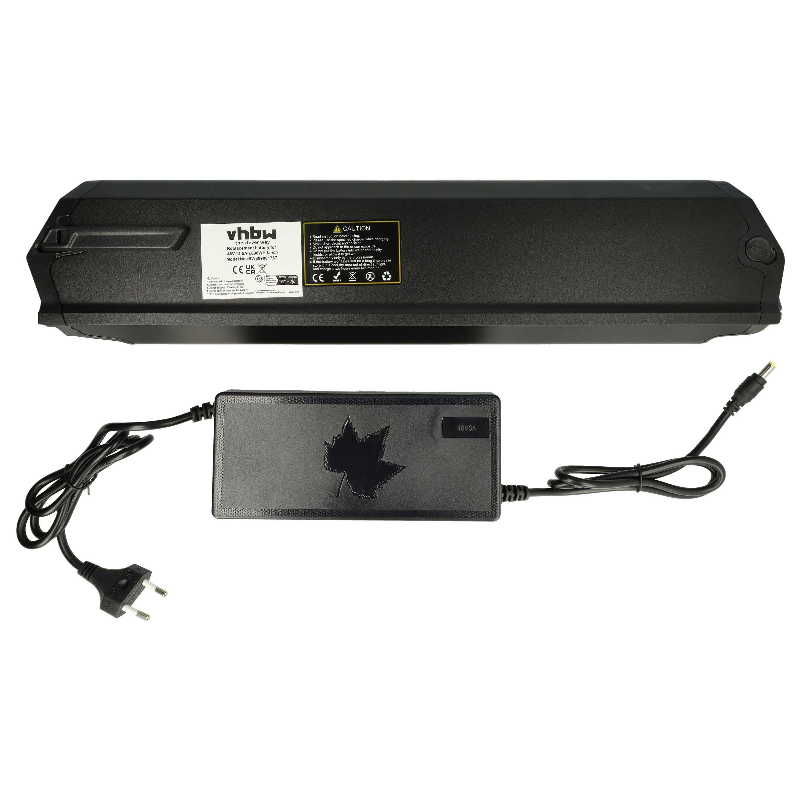 vhbw Akku Ersatz für LEB47PV15B.826 für Fahrrad / E-Bike (14,5 Ah, 48 V, E-Bike Akku Akku Li-Ion 14500 mAh (48 V, 1 St), Leistungsfähiger Austausch-Akku für Pedelec, Elektrofahrrad, E-Bike