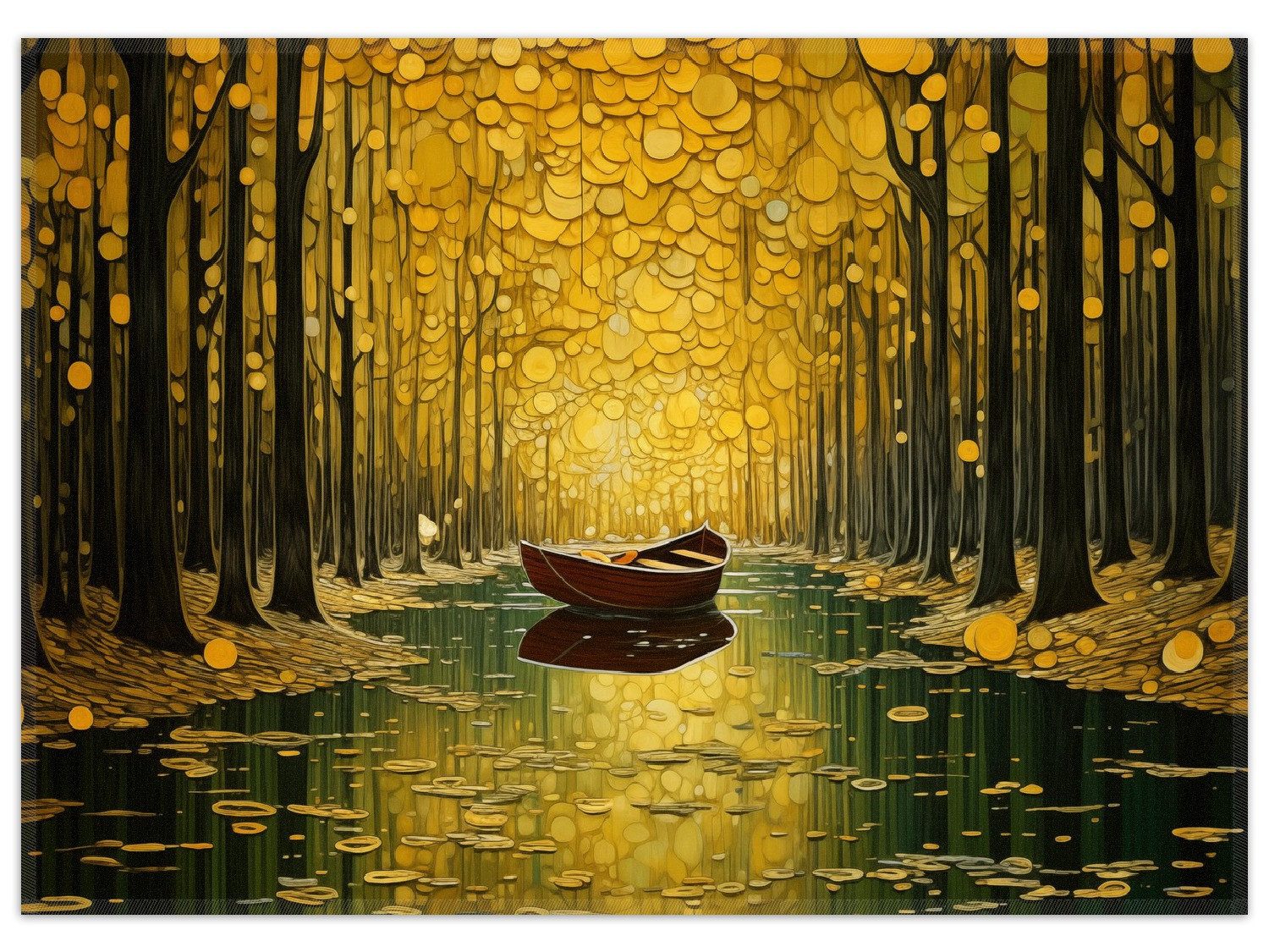 Wallario Teppich Boot im goldenen Licht, rechteckig, rutschfest