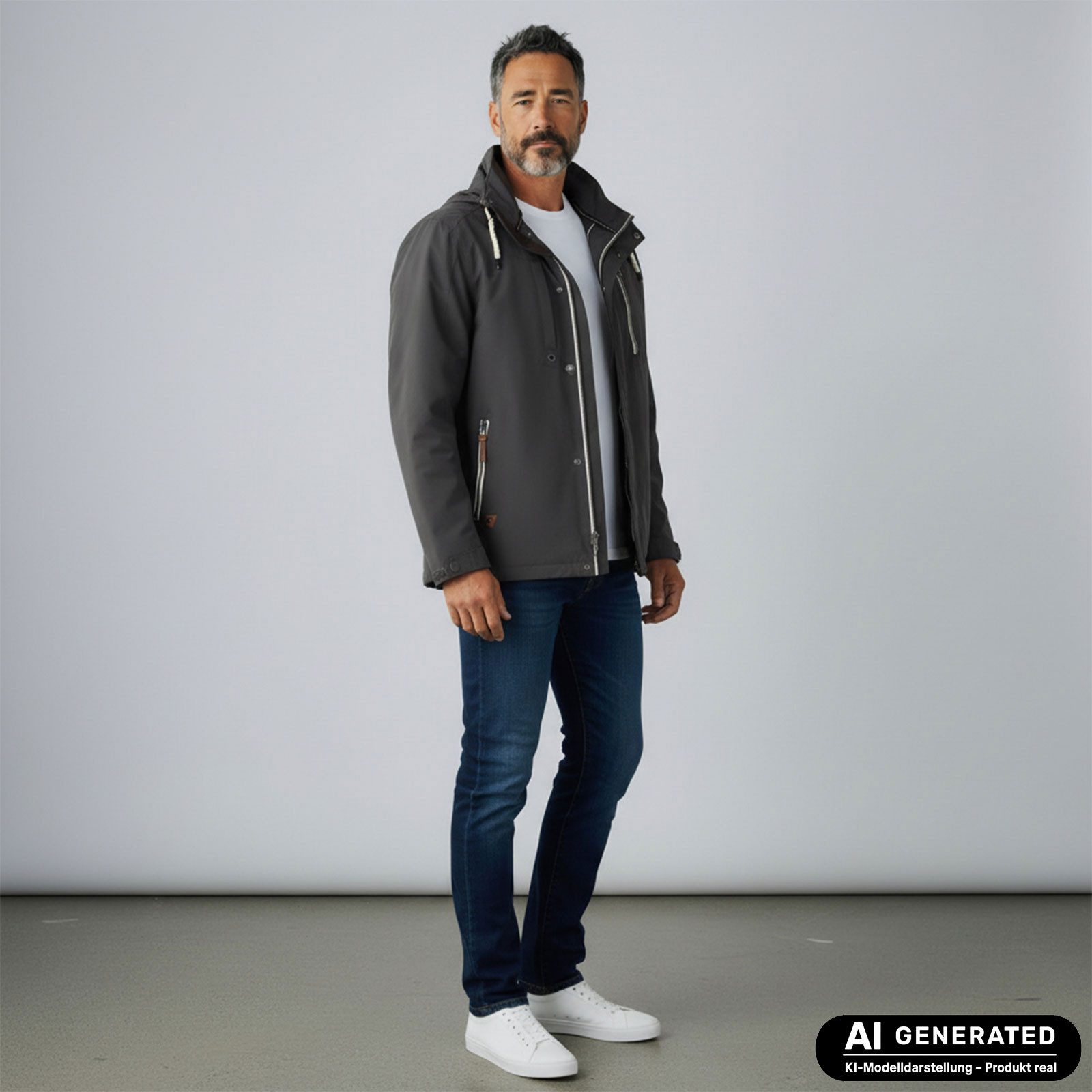 Dry Fashion Funktionsjacke Rostock Herren Outdoor-Jacke mit Innenfutter - Wasserdicht & Winddicht Atmungsaktiv, Verschweißte Nähte, Abnehmbare & verstellbare Kapuze