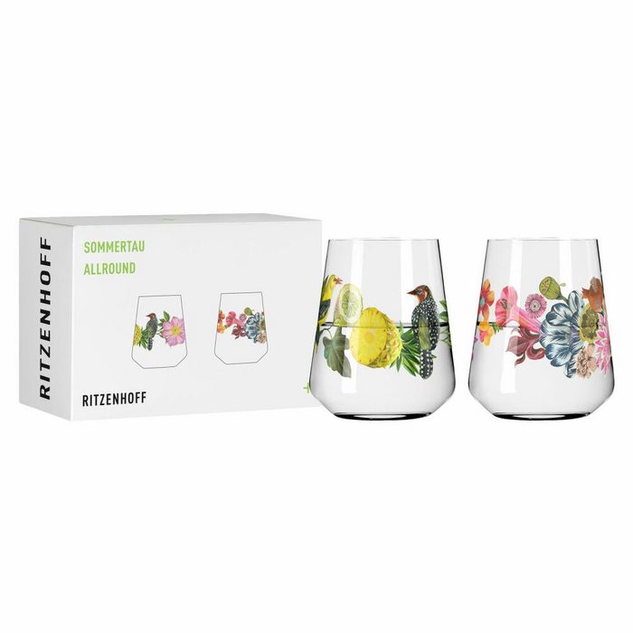 Ritzenhoff Gläser-Set Universalglas 2er-Set Sommertau 001 002 Kristallglas Made in Germany
