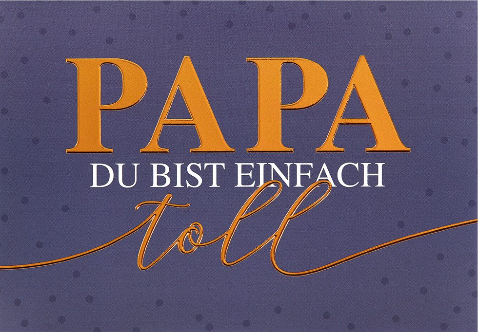 Perleberg Grußkarten A Grußkarte mit Umschlag Format 115 x 17 cmquer Vatertag Text Pap