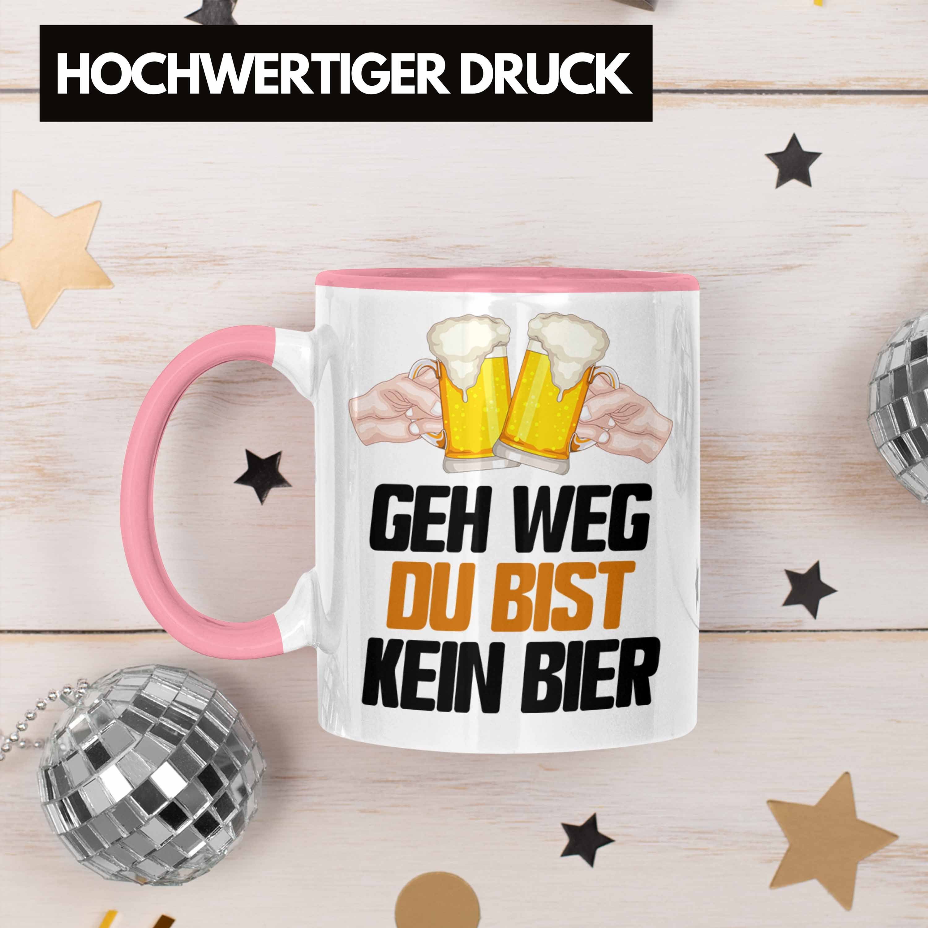 Tasse Du Trendation Geh Bist Kein Ge Geschenk Bier Tasse Alkohol Saufen Rosa Biertrinker Weg