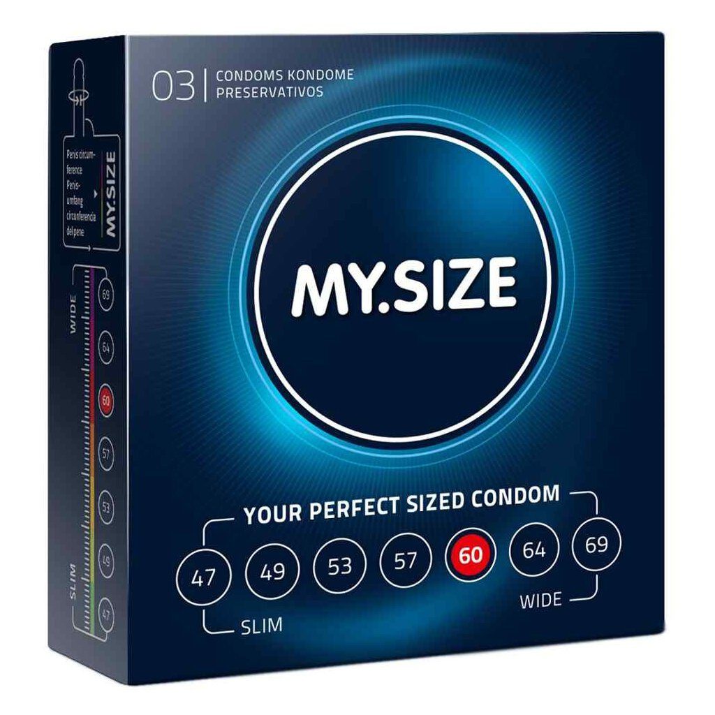 MY.SIZE XXL-Kondome MY.SIZE Pro 60 mm 3er, 1 St., Hauchdünn, vegan, Allergenarm