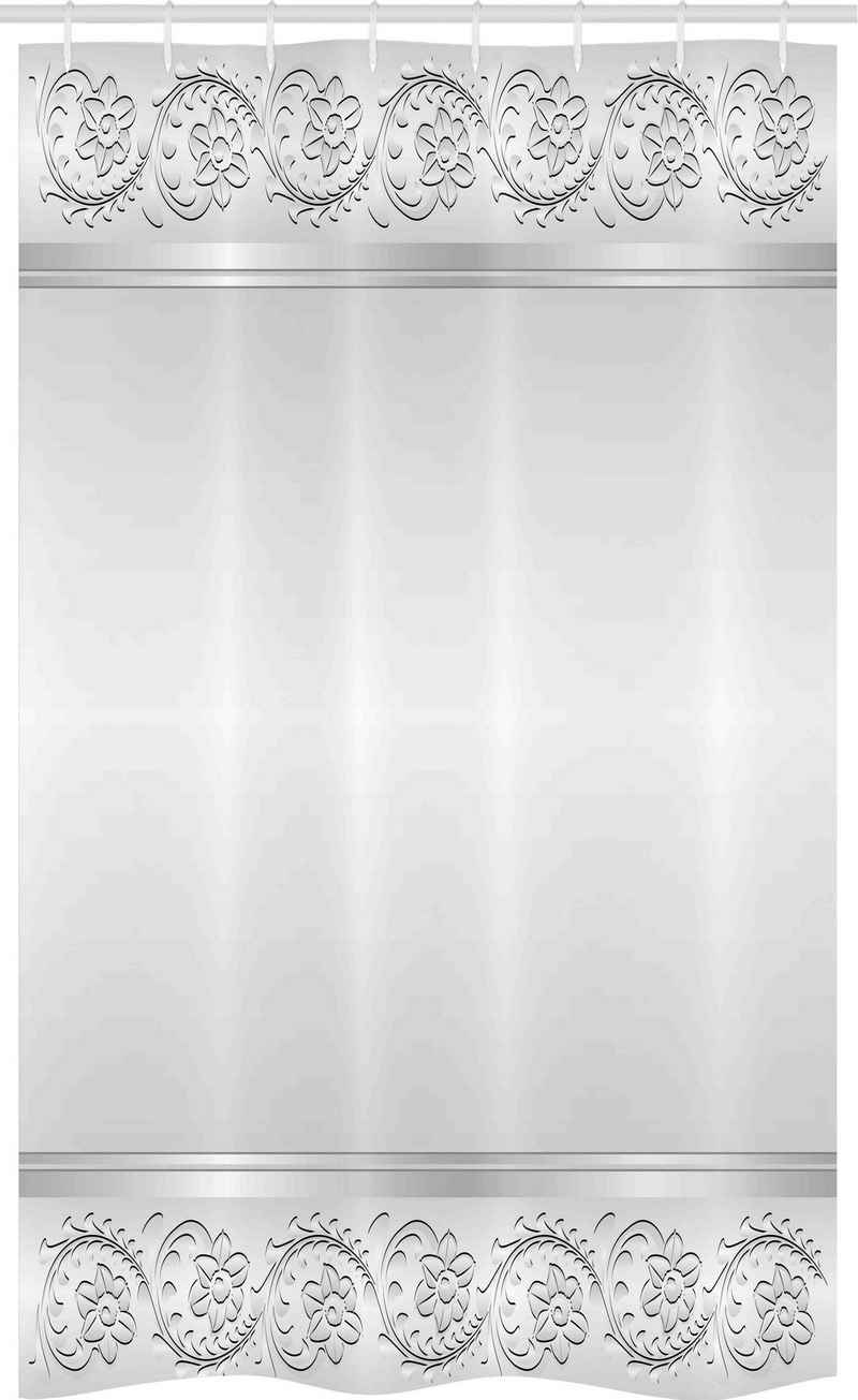 Abakuhaus Duschvorhang »Badezimmer Deko Set aus Stoff mit Haken« Breite 120 cm, Höhe 180 cm, Silber Klassisches Brautblumenmotiv