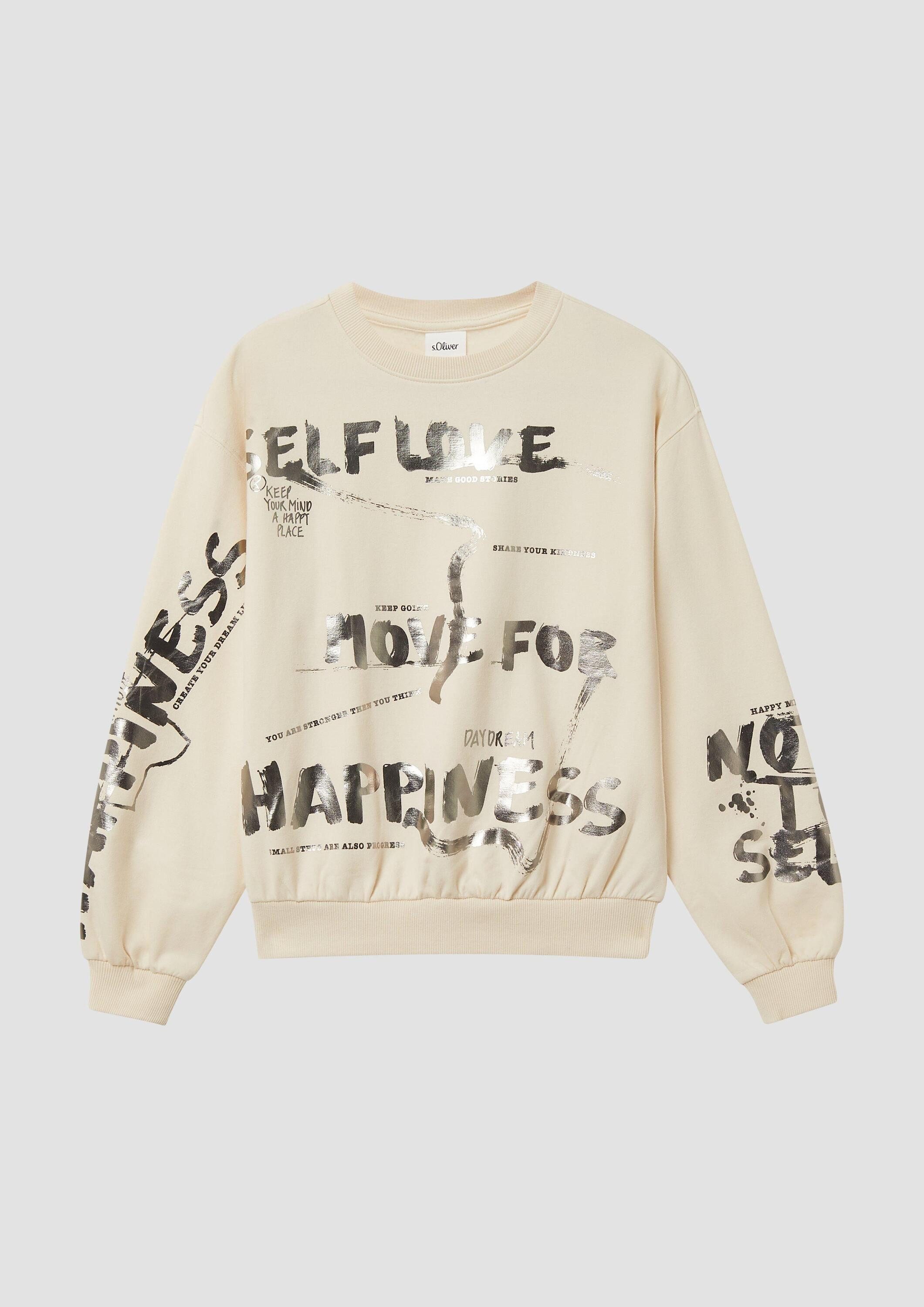 s.Oliver Sweatshirt Sweatshirt Kuscheliges Oversize Sweatshirt mit Folienprint