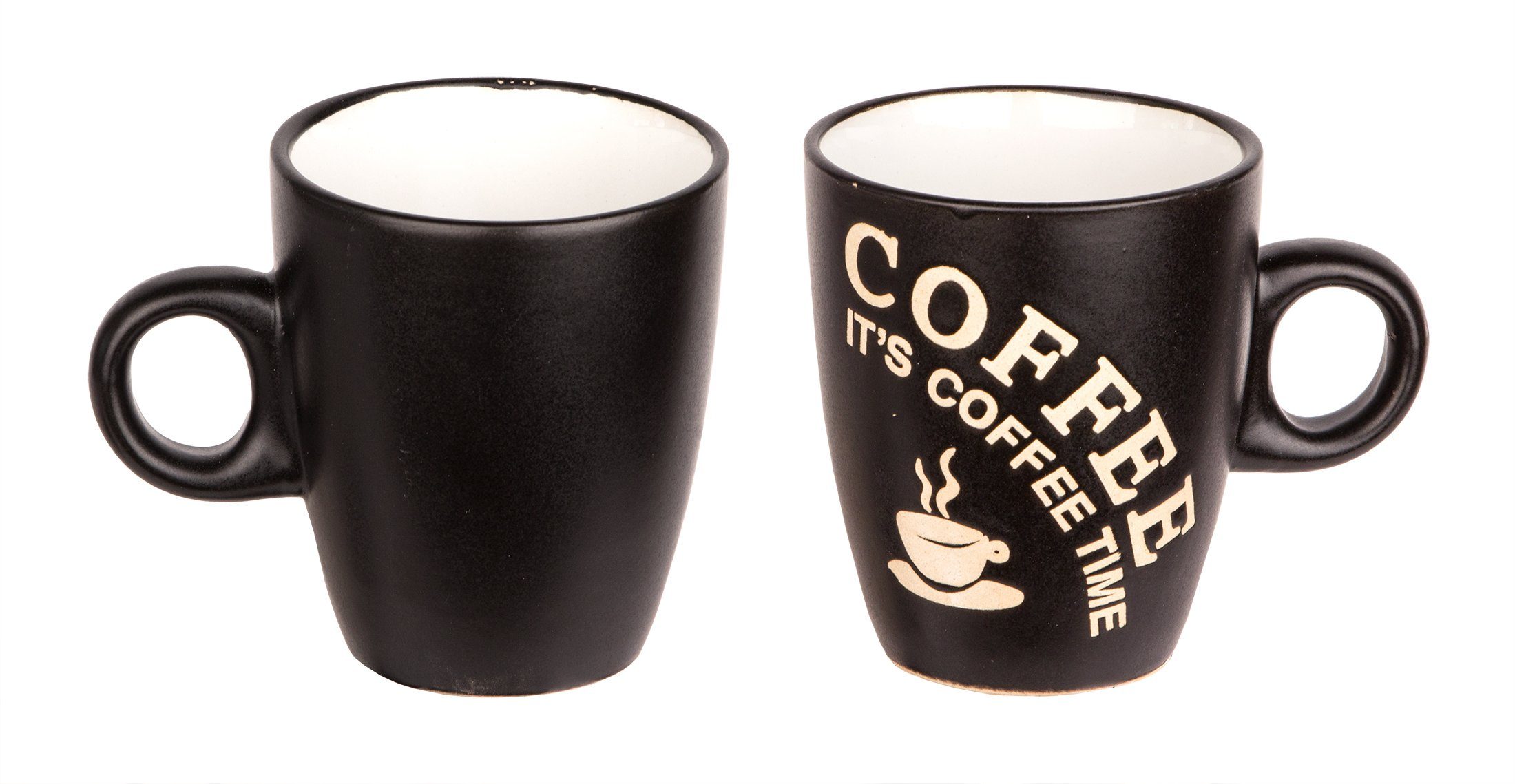 6er Tasse mit 3 Henkel Keramik Kaffeetassen Kaffeebecher BigDean Set Farben, 180ml