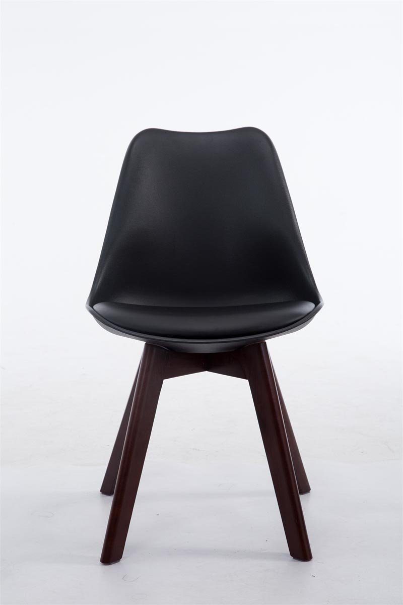 Kunstleder, V2 CLP Küchenstuhl Kunststoffsitzschale mit schwarz Borneo