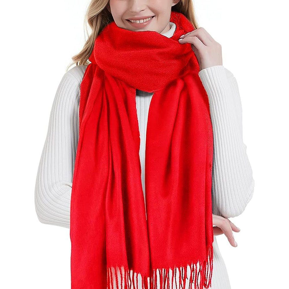 Eleganter Klassischer Weicher GelldG Langer Warmer Schal Schal rot Winter Modeschal Schal