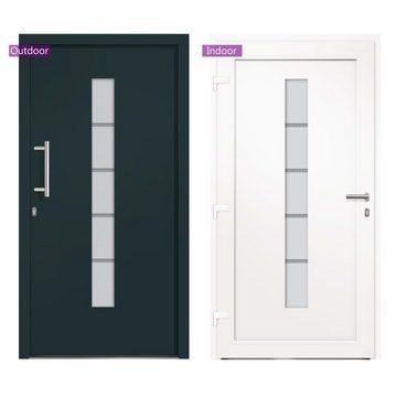 vidaXL Haustür Haustür Aluminium und PVC Anthrazit 110x210 cm Eingangstür Außentür Li