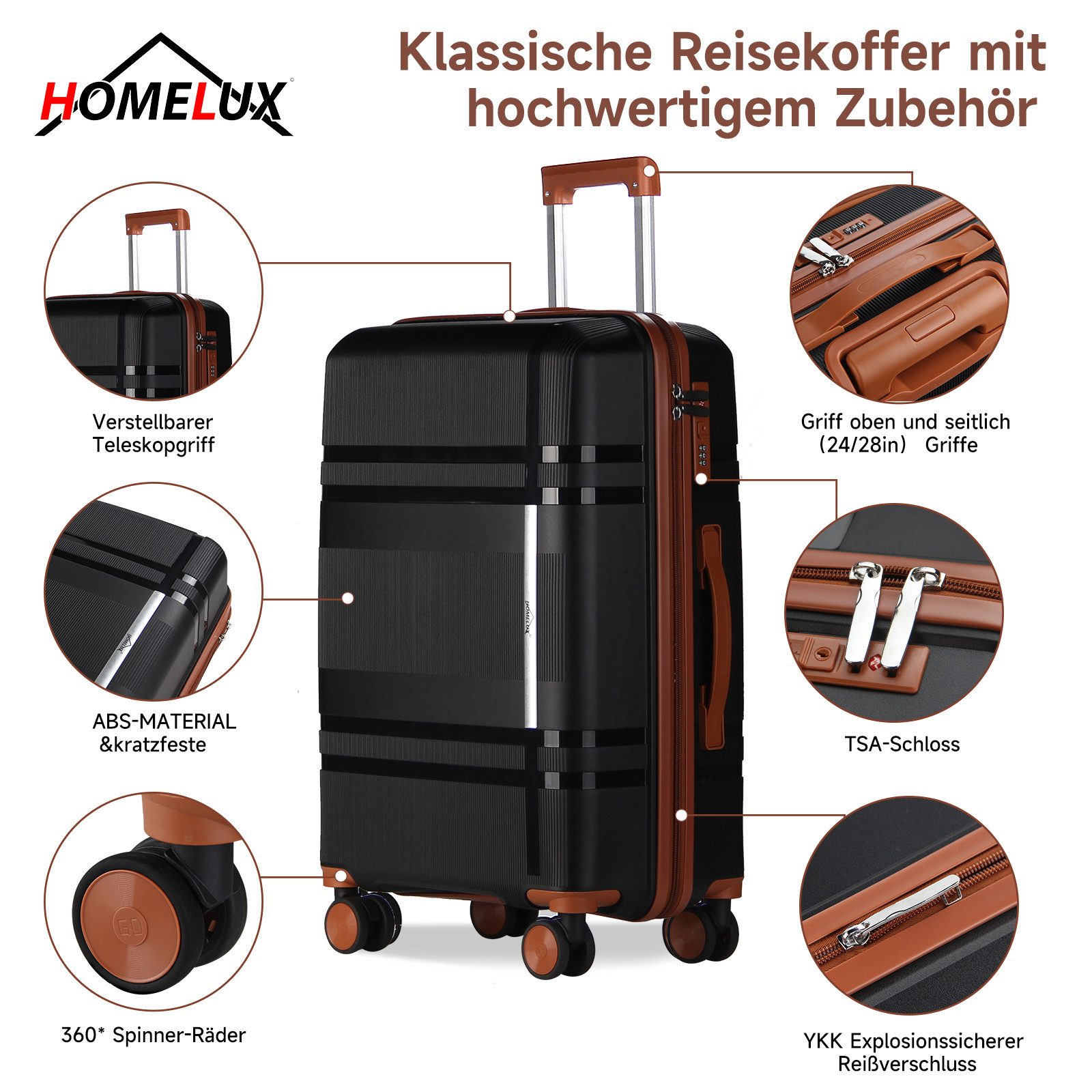 HOMELUX Kofferset Hartschalen-Koffer Trolley Rollkoffer Reisekoffer Handgep günstig online kaufen