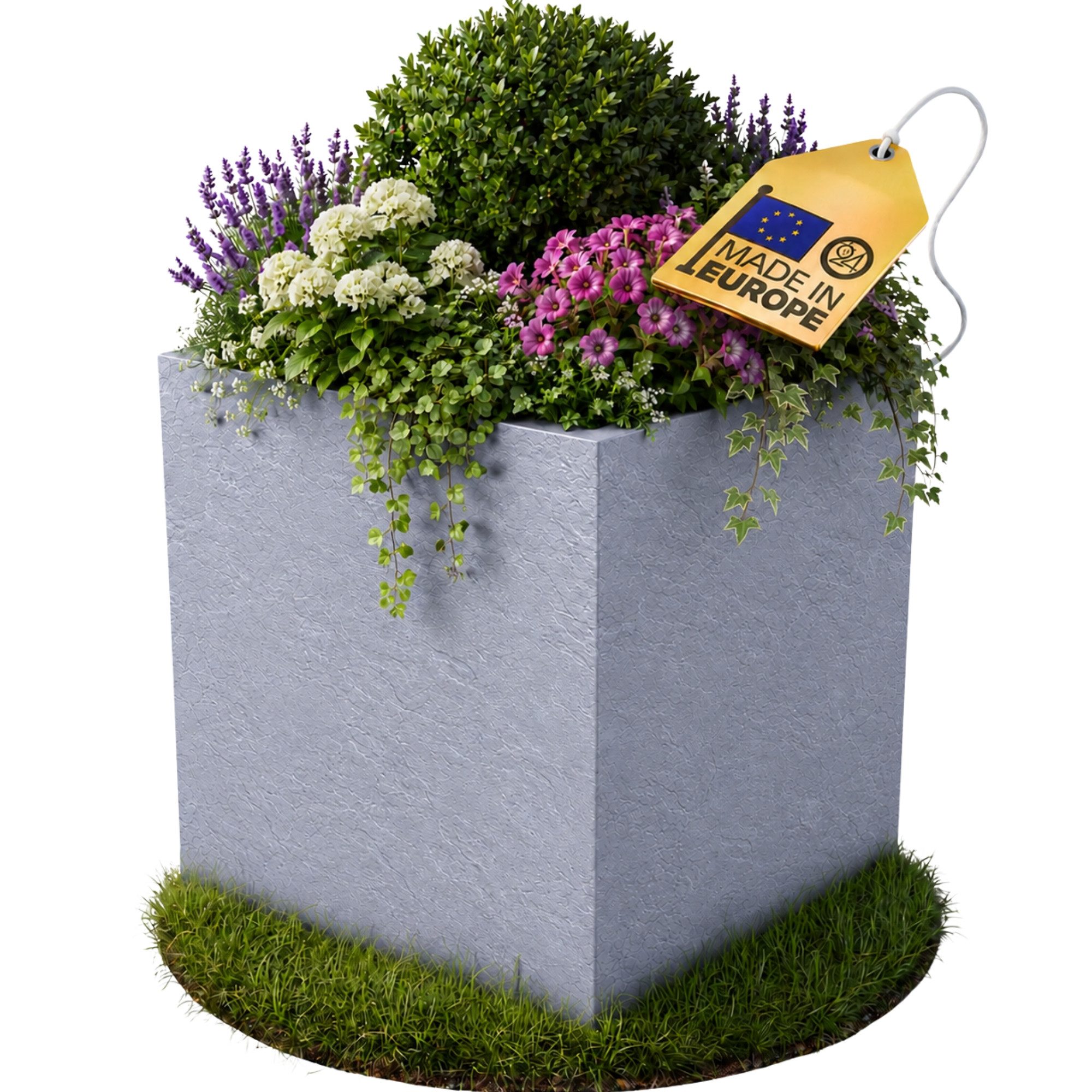 ONDIS24 Blumenkasten Ondis24 Pflanzkübel Vulkan Pierre 50 (1 St), 50x50x50 cm, in Vulkanstein/Basalt-Optik mit Wasserspeicher