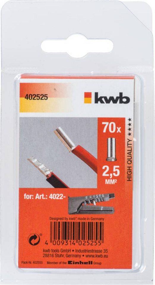 Thumbnail - kwb Aderendhülsen kwb 402525 Aderendhülse 2.5 mm² 70 St., 402525