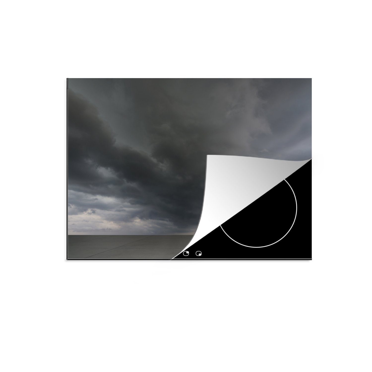 MuchoWow Herdblende-/Abdeckplatte Gazelle - Wolken - Himmel, Vinyl, (1 tlg), 71x52 cm, Induktionskochfeld Schutz für die küche, Ceranfeldabdeckung
