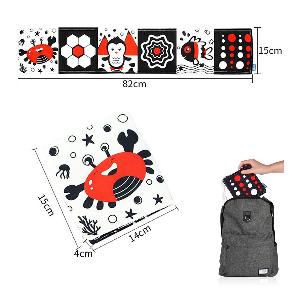 Coonoor Lernspielzeug Schwarz-Weiß Stoffbuch, Bilderbuch aus Stoff, Babyspi günstig online kaufen