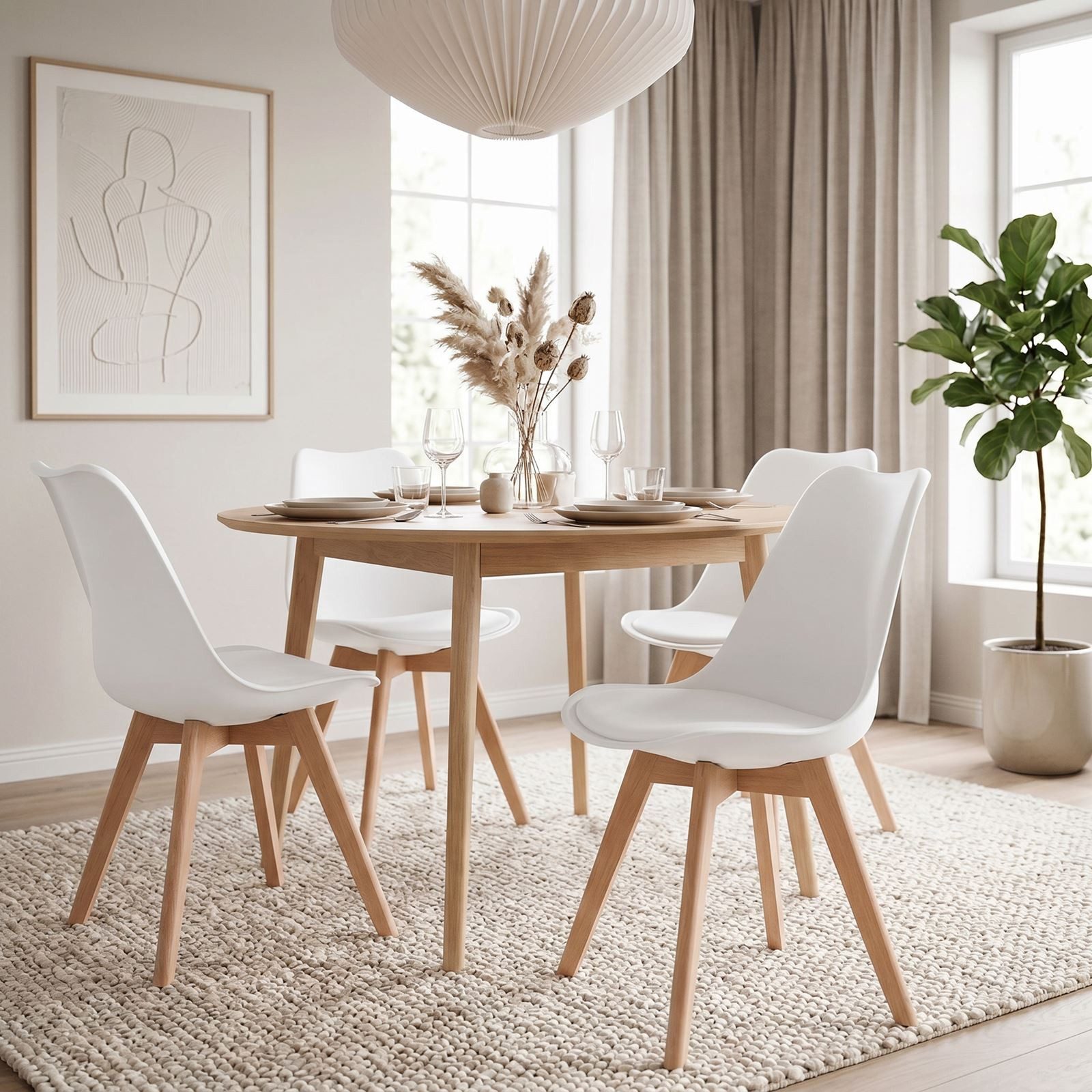 IDIMEX Esszimmerstuhl ABBY (4 St), Esszimmerstühle 4er Set mit ergonomischer Rückenlehne Weiß