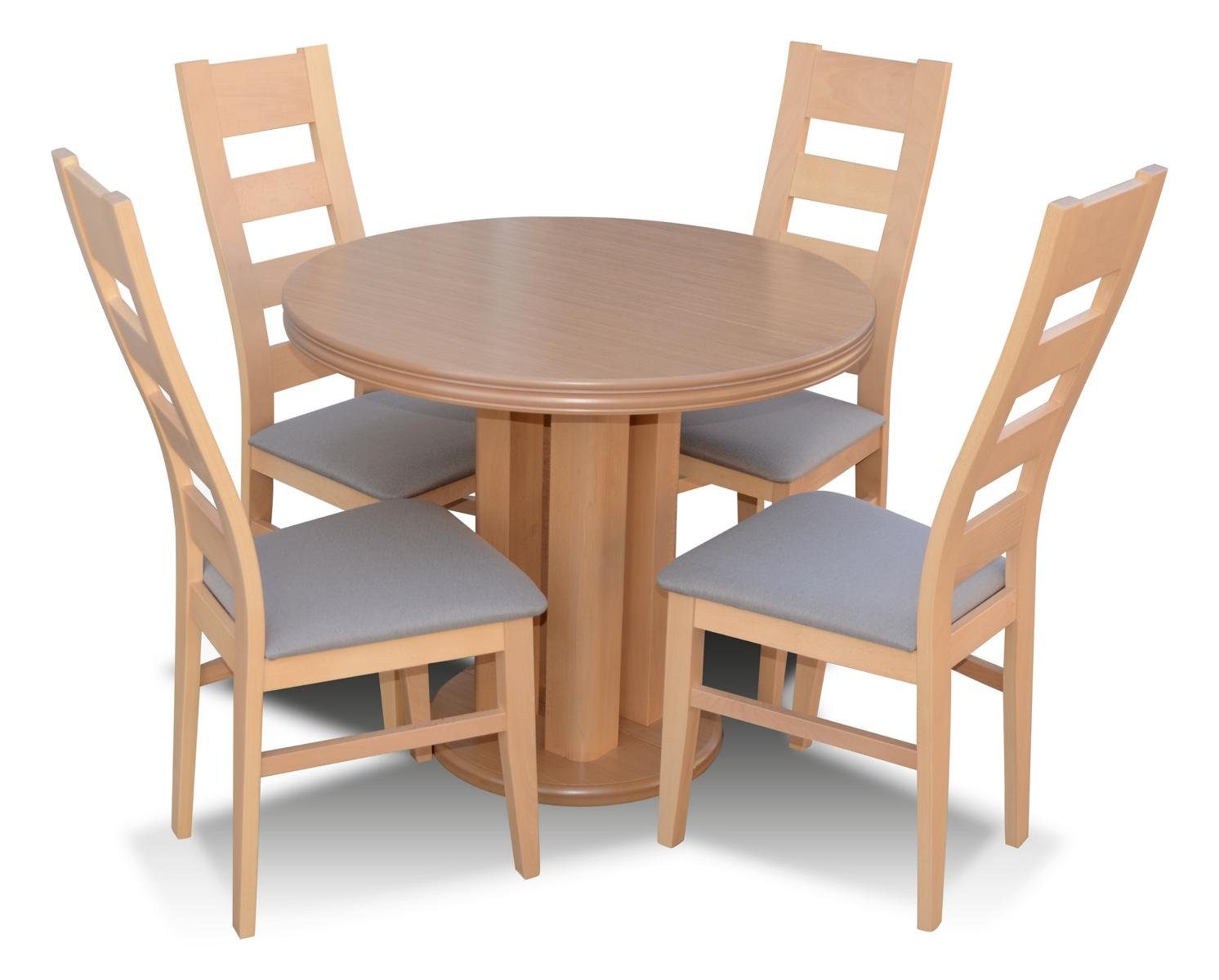 Stühlen 5tlg. Holz 4 Tisch x Set Esstisch Esszimmer Garnitur Essgruppe, Essgruppe Gruppe JVmoebel