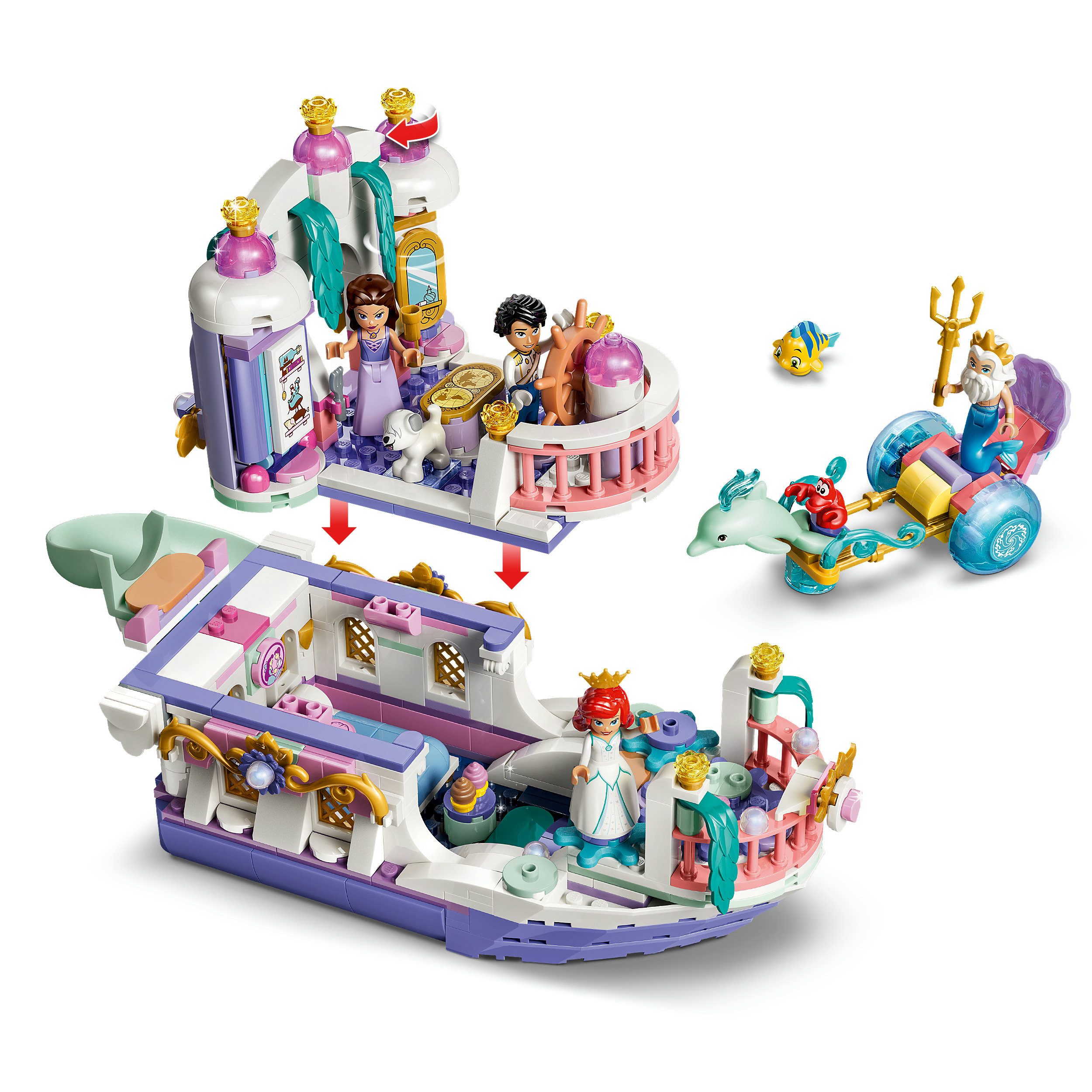 LEGO® Arielles Königliches Hochzeitsboot (43299), LEGO Disney Princess Konstruktionsspielsteine, (519 St), Made in Europe – Bild 4 von 5