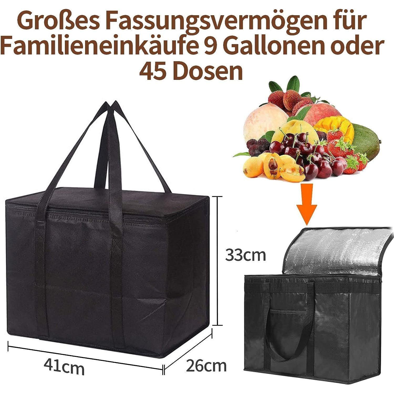 – l Kühltasche Einkaufstasche NUODWELL Faltbar Kühltasche 35 Einkaufskorb, Picknicktasche, 35L