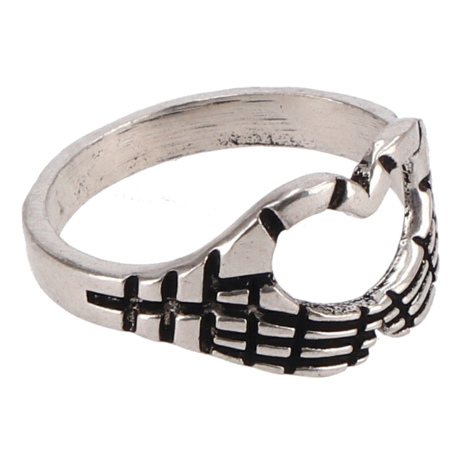 Guru-Shop Fingerring Messing Modeschmuck Ring mit Herz Motiv -..