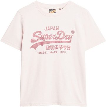 Superdry T-Shirt METALLIC VL RELAXED T SHIRT Print-Shirt mit glitzerndem Logo-Druck
