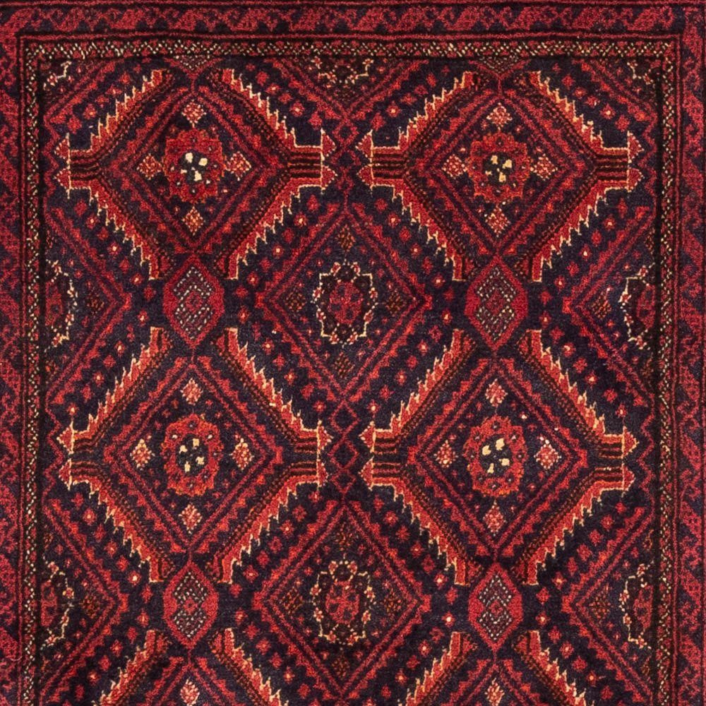 Wollteppich Belutsch Durchgemustert Rosso 8 mm, Höhe: morgenland, 167 87 x rechteckig, Handgeknüpft cm