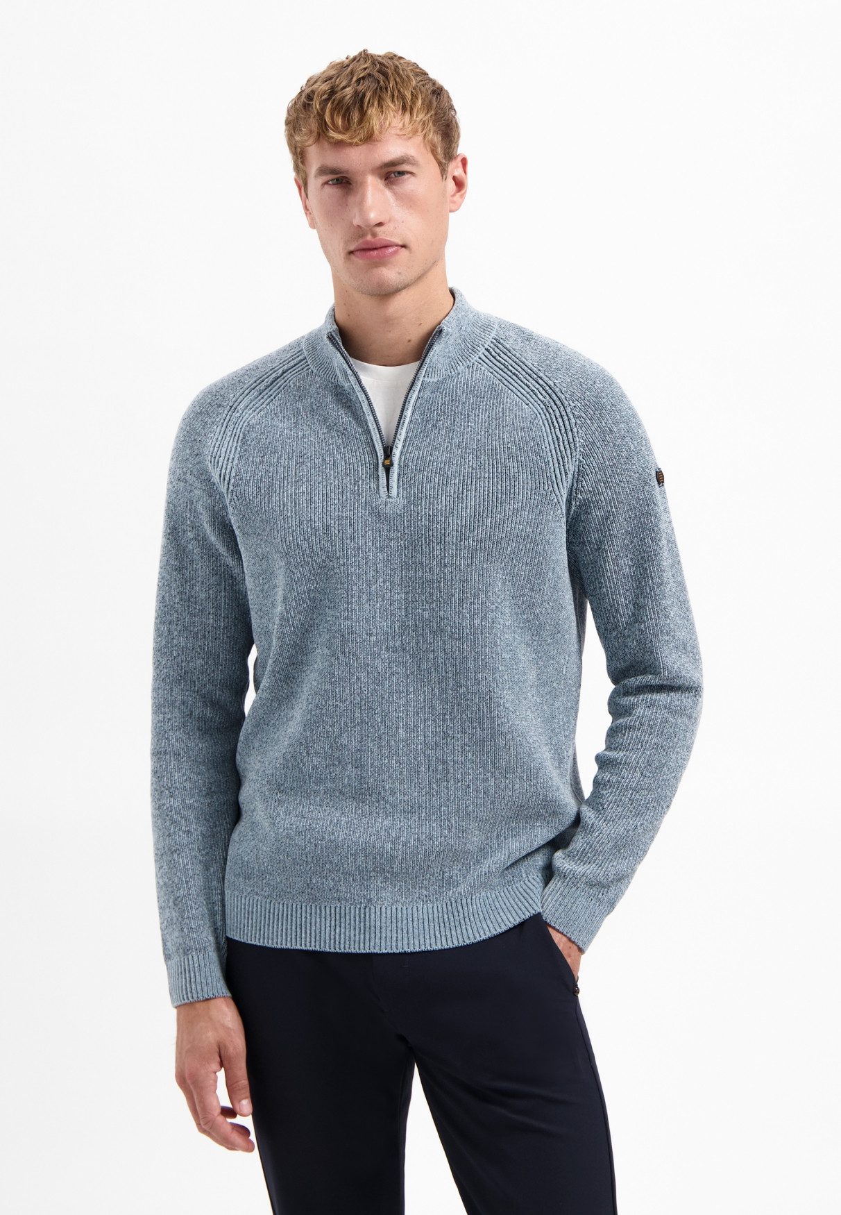 NO EXCESS Strickpullover Пуловеры Half Zip 2 Colored Chenill