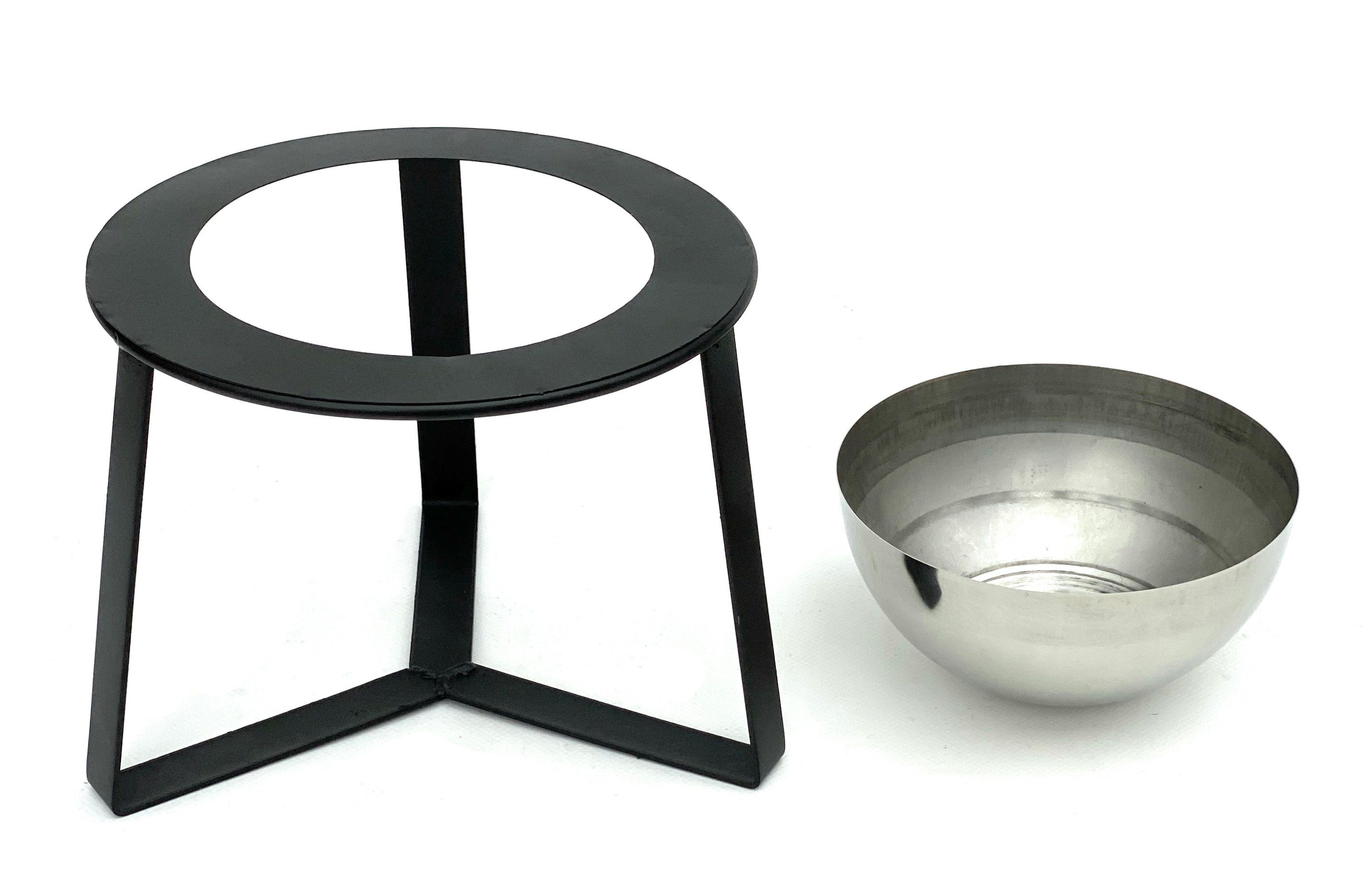 DanDiBo Blumenhocker Metall mit Topf Schwarz Silber 18 cm - 34 cm Blumenhocker 96091, Blumensäule Modern Pflanzenständer Pflanzenhocker – Bild 4 von 5