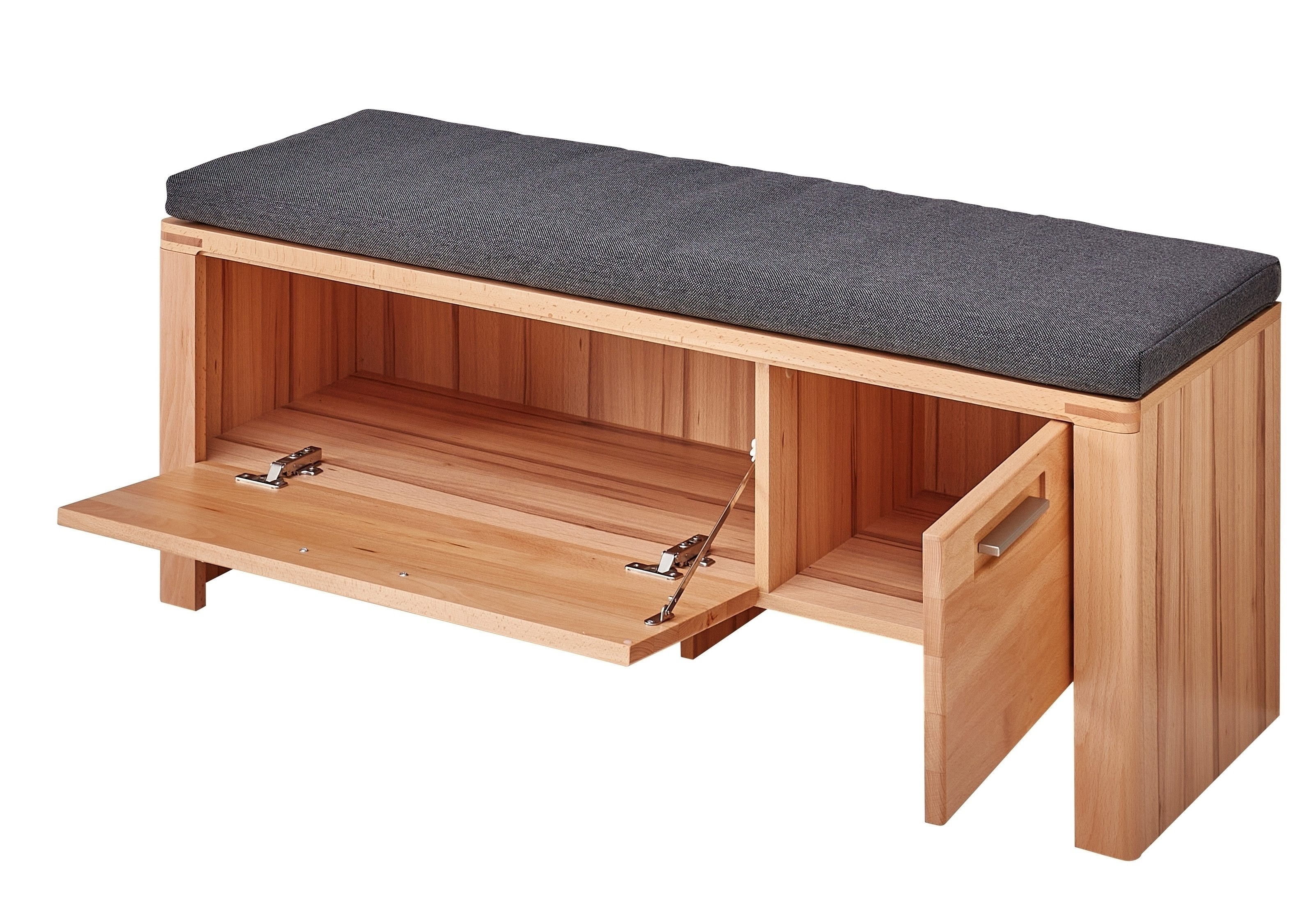 freiraum Schuhbank Nature One, inkl. Kissen, 1 Klappe, FSC Kernbuche teilmassiv - 120x48x40cm (B/H/T) – Bild 2 von 5