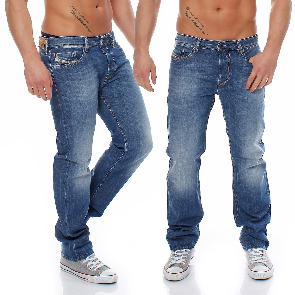 Diesel Regular-fit-Jeans Herren Waykee 0839C Blau, 5 Pocket Style, Dezenter Used-Look, ohne Stretch Anteil, Größe: W28 L32