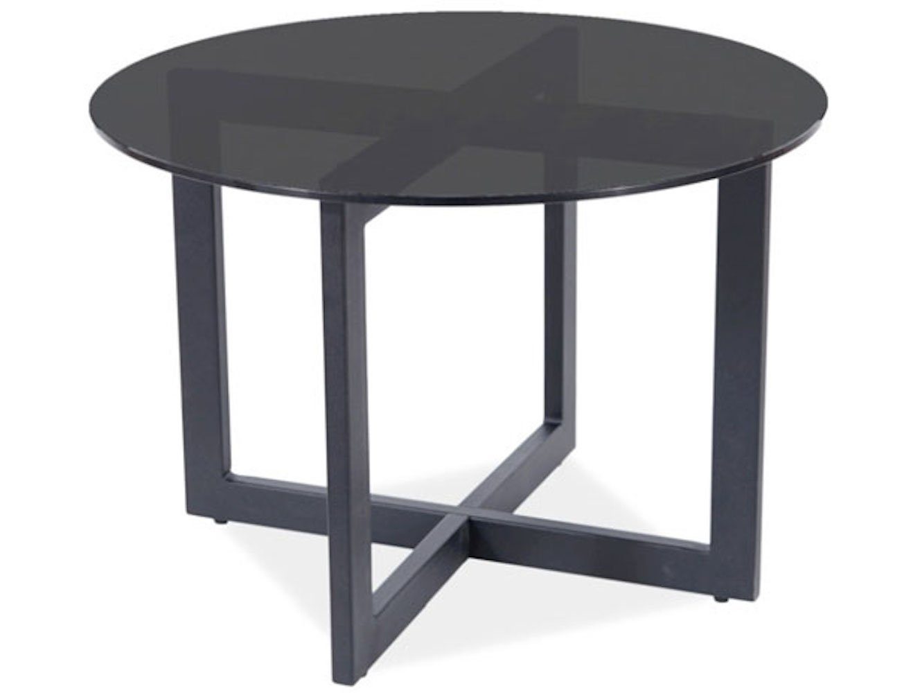 Feldmann-Wohnen Couchtisch Almeria B, 60x60x45cm schwarz Rauchglas