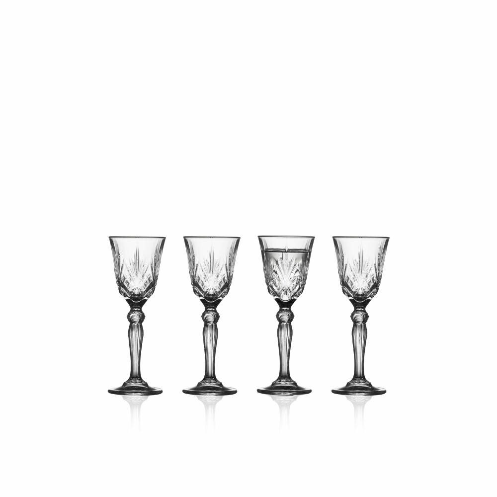 LYNGBY-GLAS Schnapsglas Melodia 4er Set, 50 ml, 4-tlg., Kristallglas