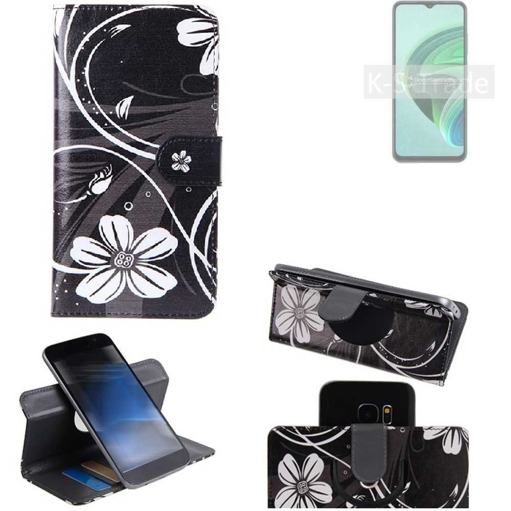 K-S-Trade Handyhülle für Xiaomi Redmi 10 5G, Schutzhülle Handyhülle Hülle 360° Wallet Case ''Flowers''